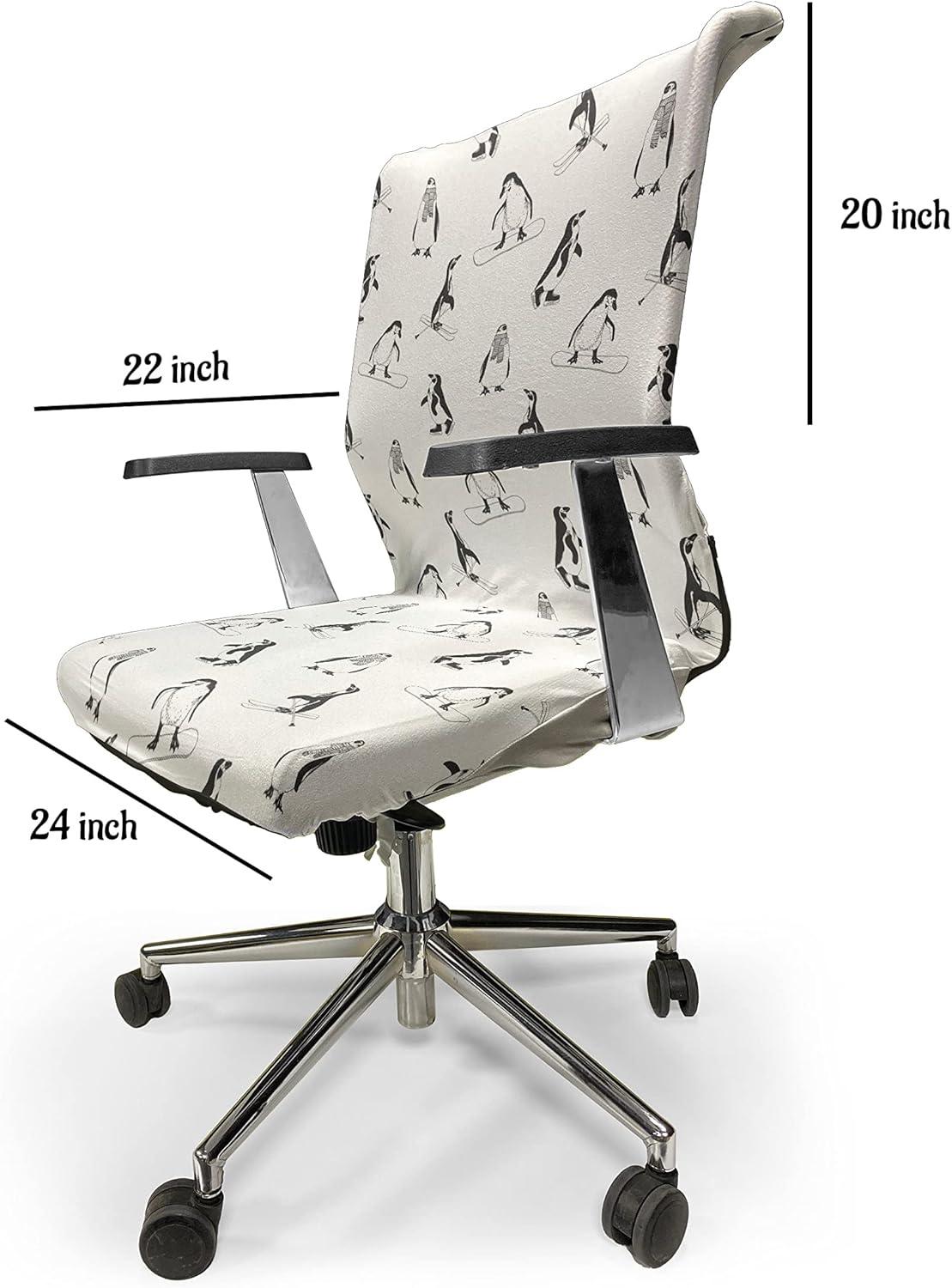 imageAmbesonne Christmas Office Chair Cover Colorful Christmas Balls Different Retro Pattern Holiday Celebration Stretchable Decorative Universal Size High Back Printed Slipcover Blue Grey Purple YellowWhite Black