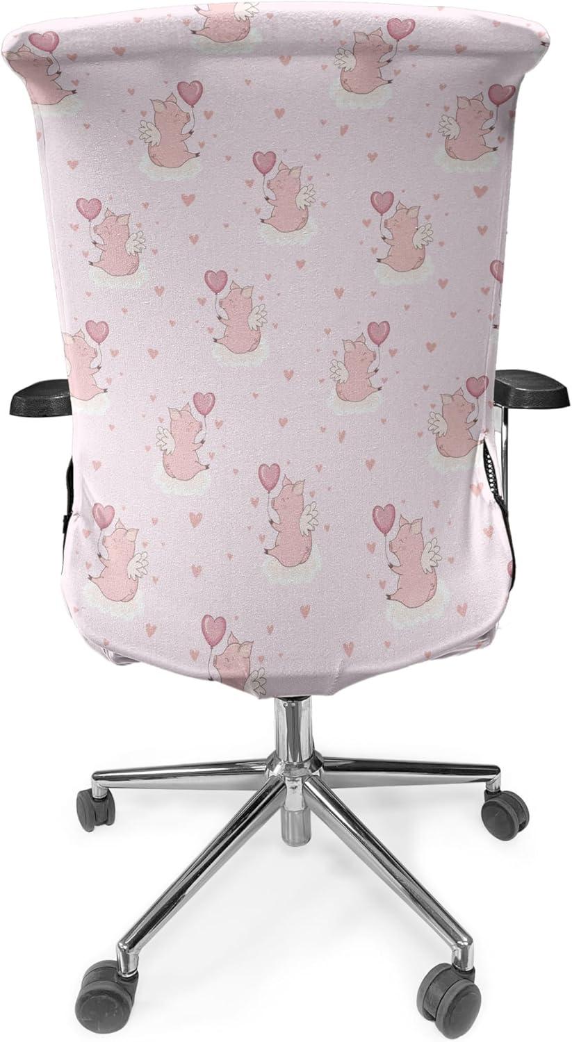 imageAmbesonne Christmas Office Chair Cover Colorful Christmas Balls Different Retro Pattern Holiday Celebration Stretchable Decorative Universal Size High Back Printed Slipcover Blue Grey Purple YellowPink Rose
