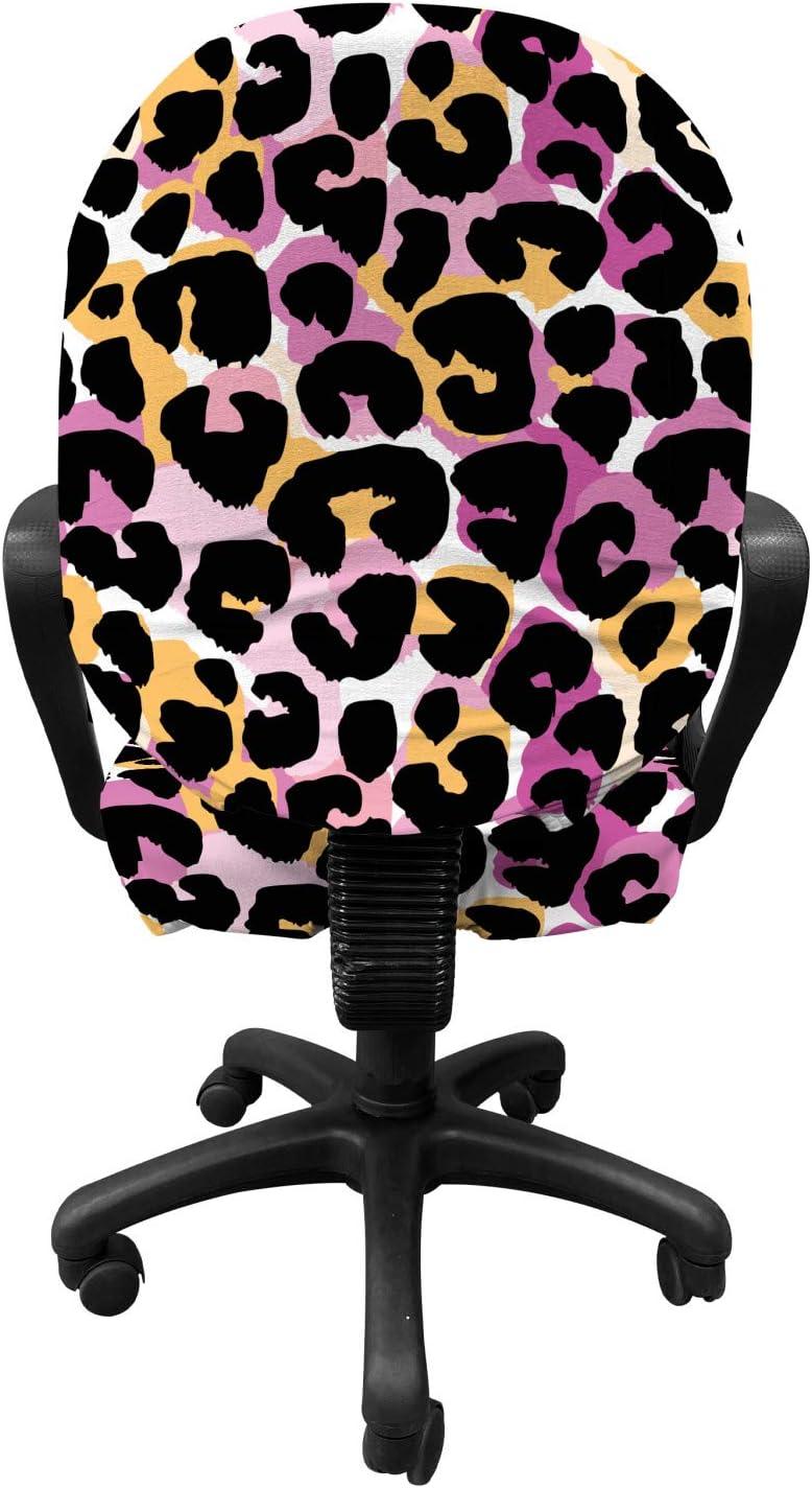 imageAmbesonne Christmas Office Chair Slipcover Vivid of Joyous Holiday Celebration Jumping Dancing Cheery Cartoon for Yule Protective Stretch Decorative Fabric Cover Standard Size Green RedPink Black