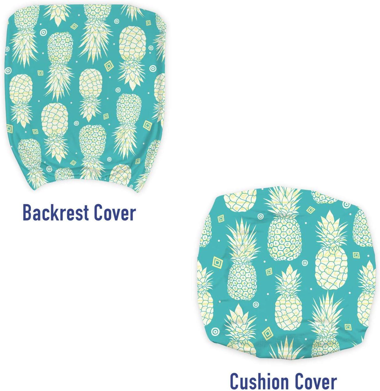 imageAmbesonne Christmas Office Chair Slipcover Vivid of Joyous Holiday Celebration Jumping Dancing Cheery Cartoon for Yule Protective Stretch Decorative Fabric Cover Standard Size Green RedYellow Turquoise