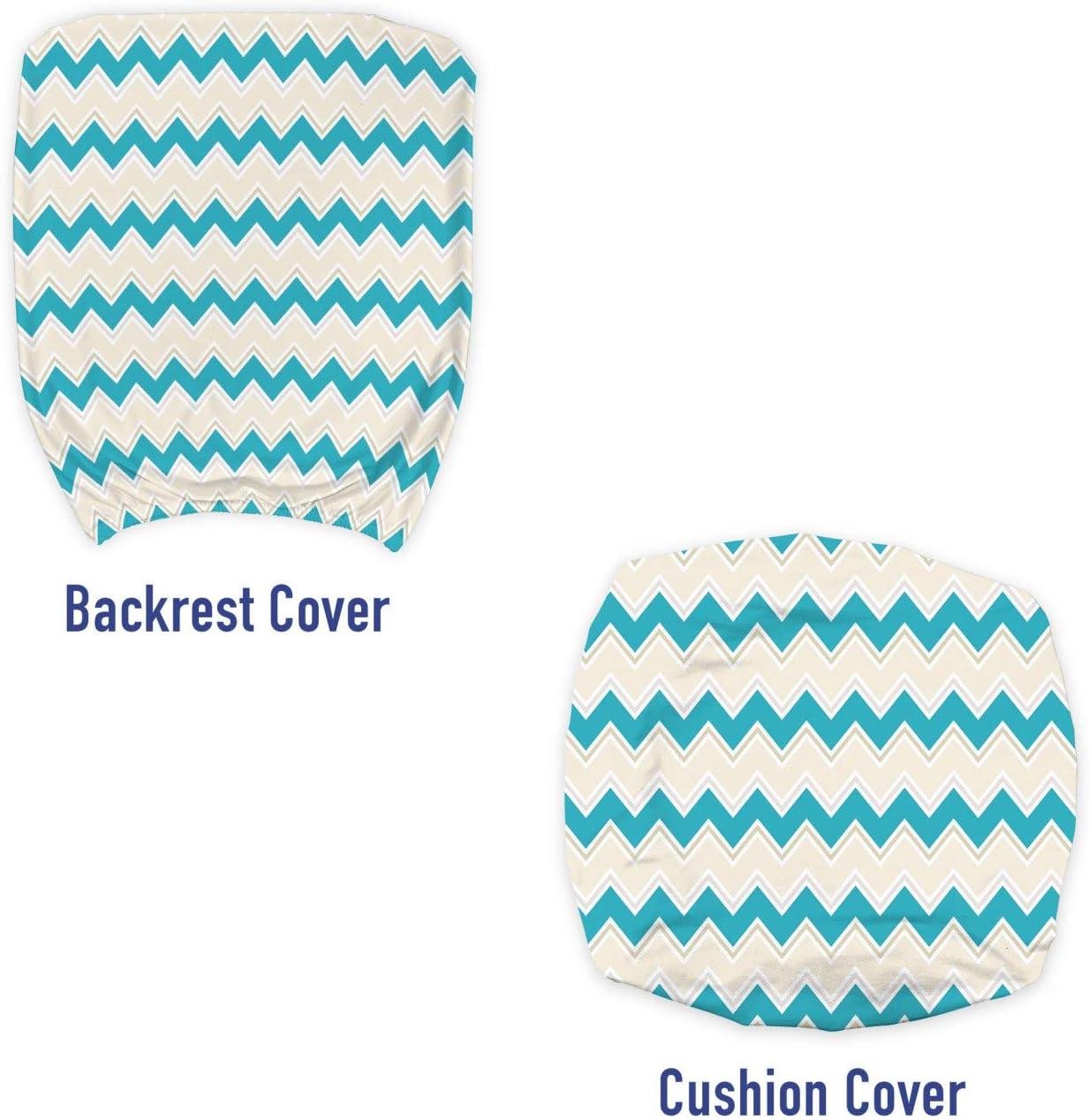 imageAmbesonne Christmas Office Chair Slipcover Vivid of Joyous Holiday Celebration Jumping Dancing Cheery Cartoon for Yule Protective Stretch Decorative Fabric Cover Standard Size Green RedCream Teal