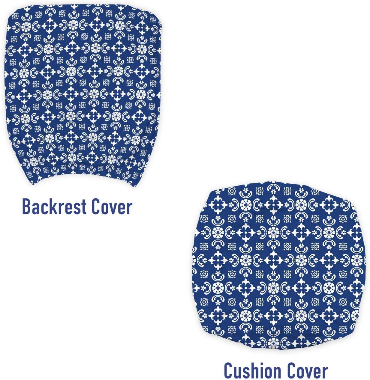 imageAmbesonne Christmas Office Chair Slipcover Vivid of Joyous Holiday Celebration Jumping Dancing Cheery Cartoon for Yule Protective Stretch Decorative Fabric Cover Standard Size Green RedAzure Blue