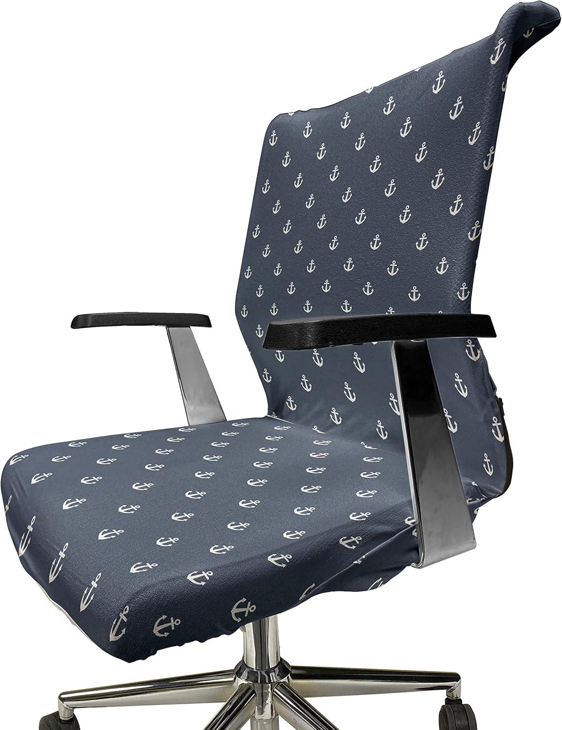 imageAmbesonne Christmas Office Chair Slipcover Vivid of Joyous Holiday Celebration Jumping Dancing Cheery Cartoon for Yule Protective Stretch Decorative Fabric Cover Standard Size Green RedBluegrey White