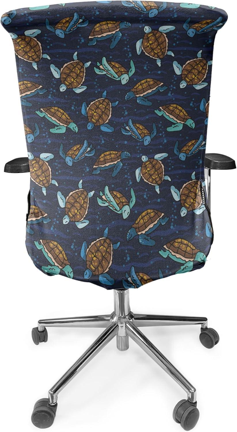 imageAmbesonne Christmas Office Chair Slipcover Vivid of Joyous Holiday Celebration Jumping Dancing Cheery Cartoon for Yule Protective Stretch Decorative Fabric Cover Standard Size Green RedNavy Brown