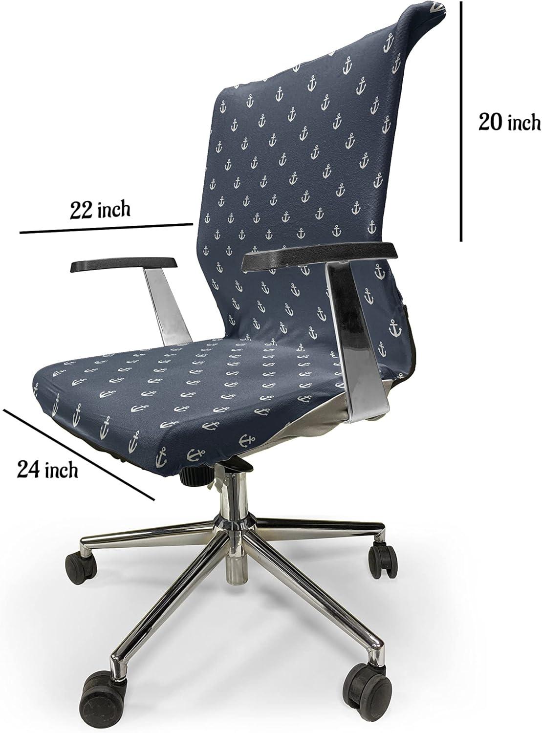 imageAmbesonne Christmas Office Chair Slipcover Vivid of Joyous Holiday Celebration Jumping Dancing Cheery Cartoon for Yule Protective Stretch Decorative Fabric Cover Standard Size Green RedBluegrey White