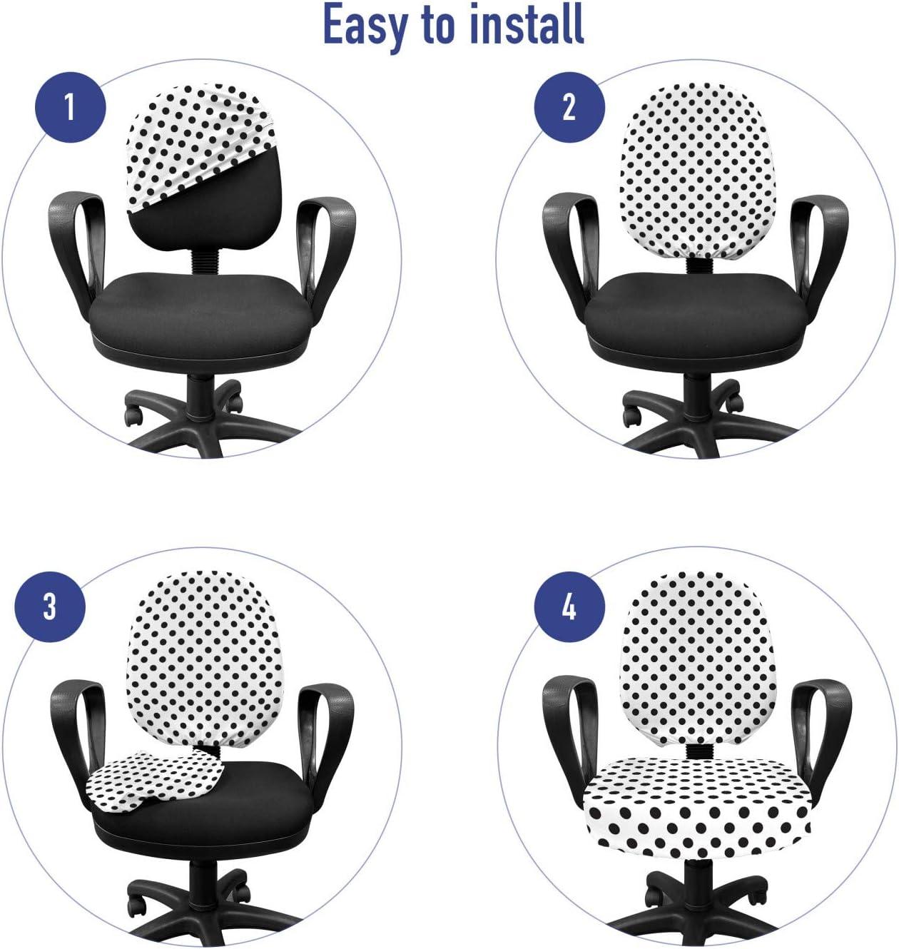 imageAmbesonne Christmas Office Chair Slipcover Vivid of Joyous Holiday Celebration Jumping Dancing Cheery Cartoon for Yule Protective Stretch Decorative Fabric Cover Standard Size Green RedPale Charcoal