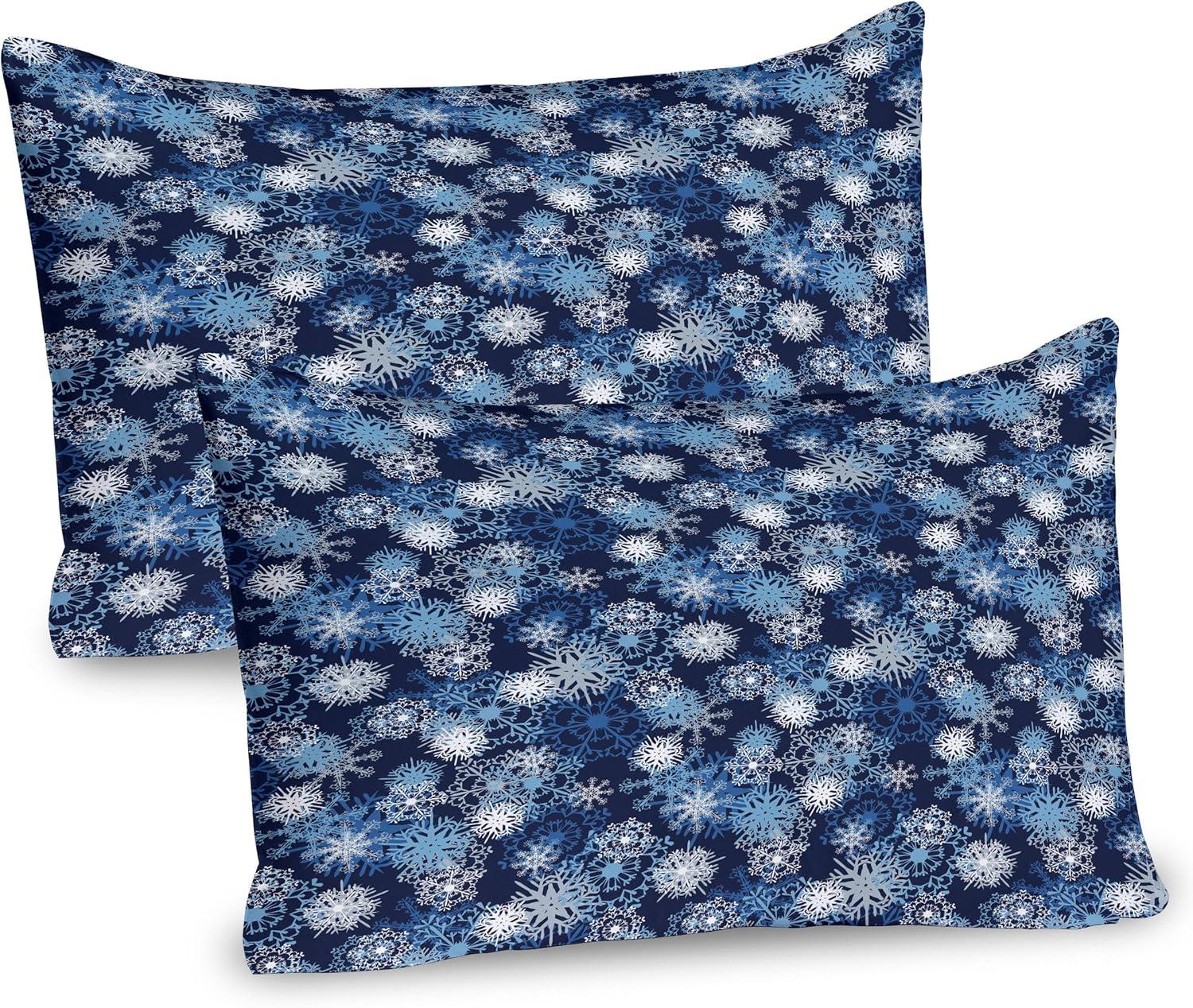 imageAmbesonne Christmas Pillow Sham Set of 2 Holiday Season Office Design Tree Celebration Snowflakes Celebration Quality Microfiber Bedding Item for All Seasons 30quot x 20quot White Green RedPale Blue