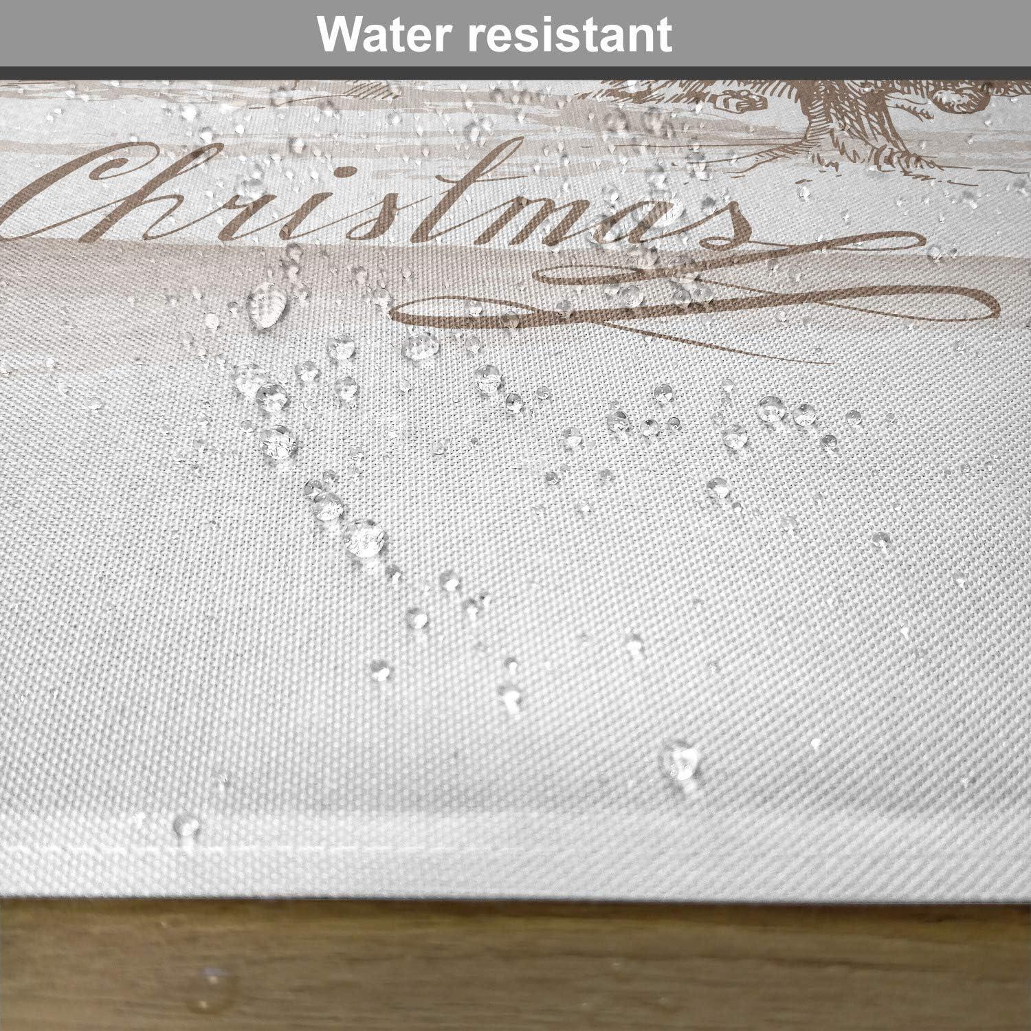 imageAmbesonne Christmas Place Mats Set of 8 Christmas at Countryside Theme Rustic Home Wooden Planks Borders Natural Design Washable Fabric Placemats for Dining Table Placemat 8 pcs Umber GreenWarm Taupe