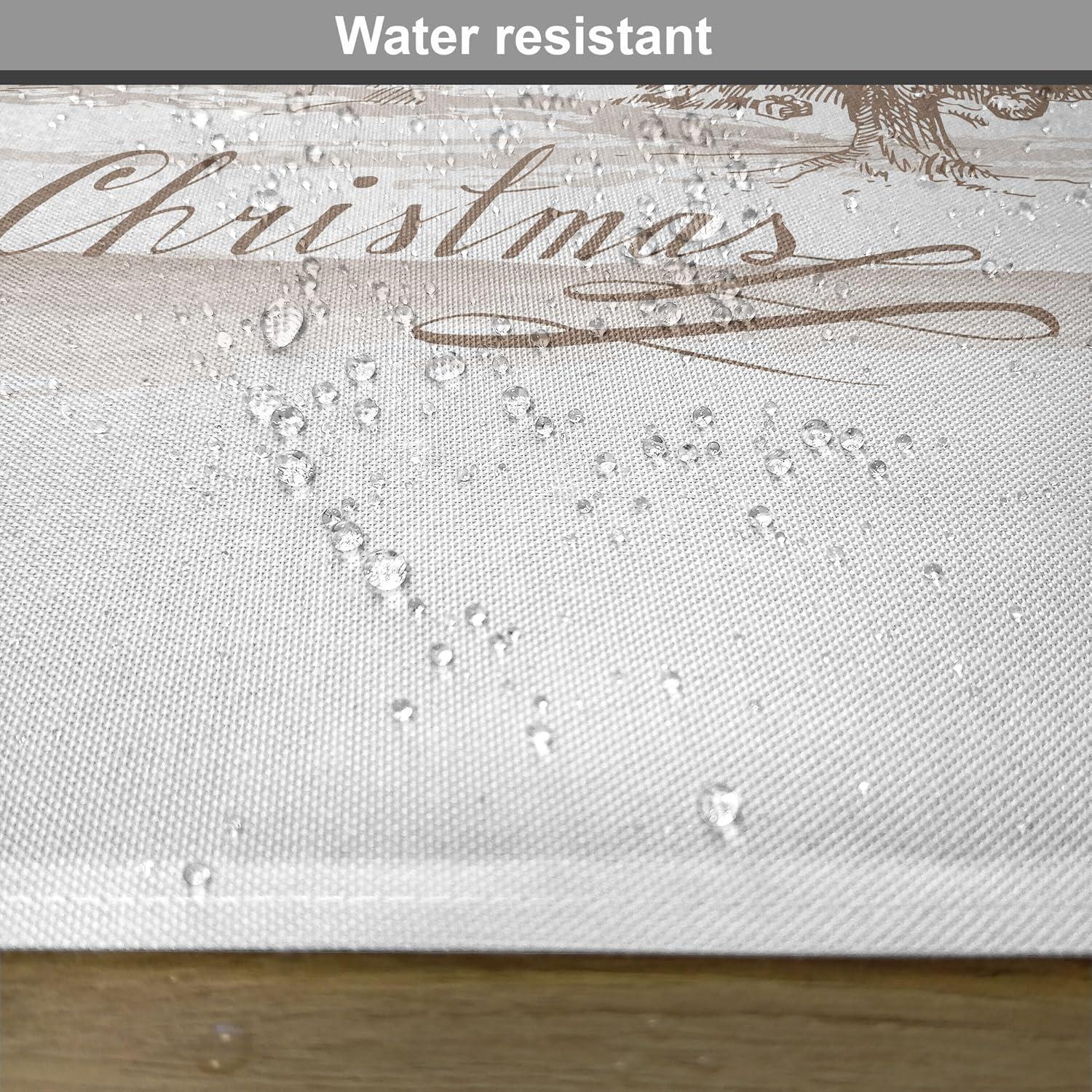 imageAmbesonne Christmas Place Mats Set of 8 Christmas at Countryside Theme Rustic Home Wooden Planks Borders Natural Design Washable Fabric Placemats for Dining Table Placemat 8 pcs Umber GreenWarm Taupe