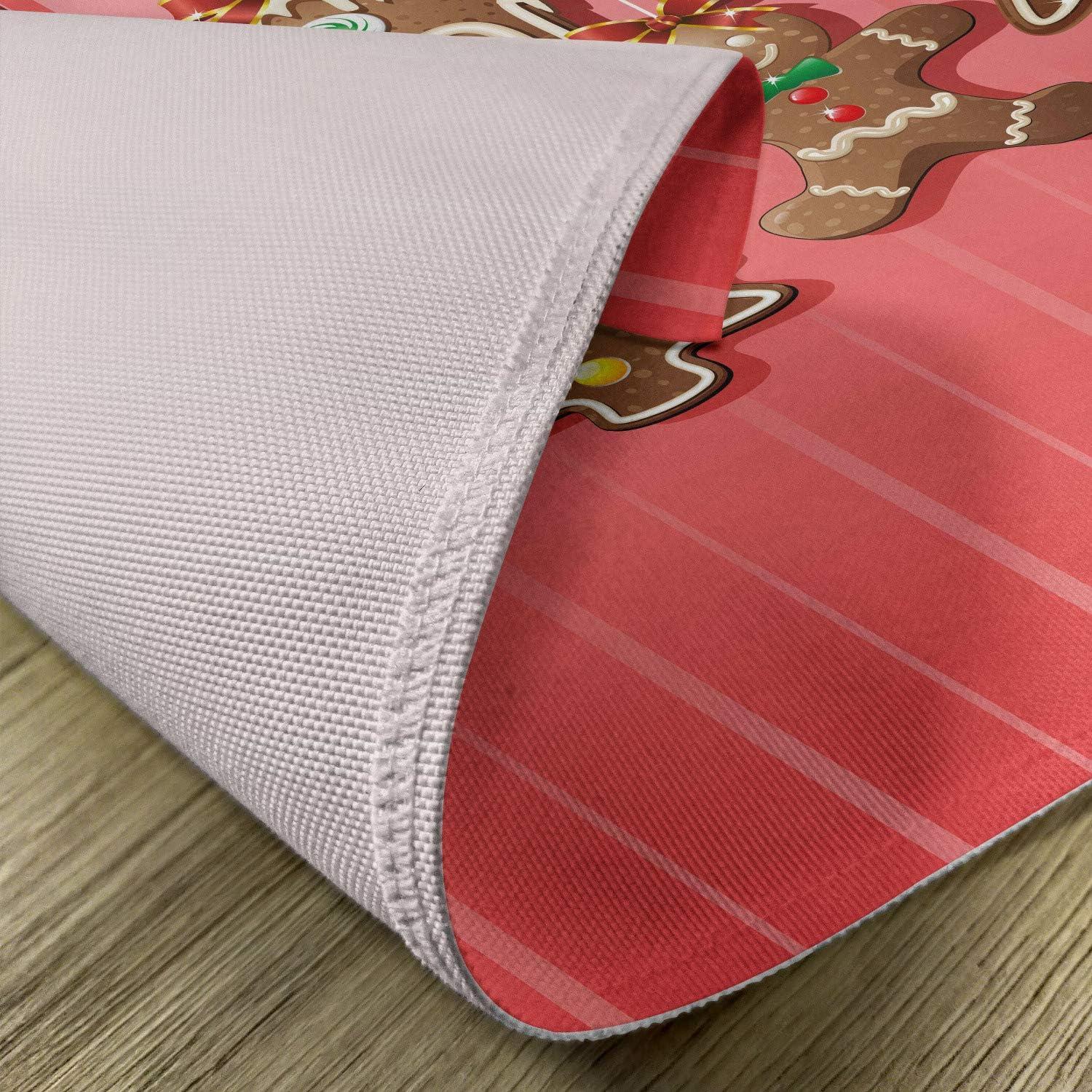 imageAmbesonne Christmas Place Mats Set of 8 Christmas at Countryside Theme Rustic Home Wooden Planks Borders Natural Design Washable Fabric Placemats for Dining Table Placemat 8 pcs Umber GreenPale Ruby