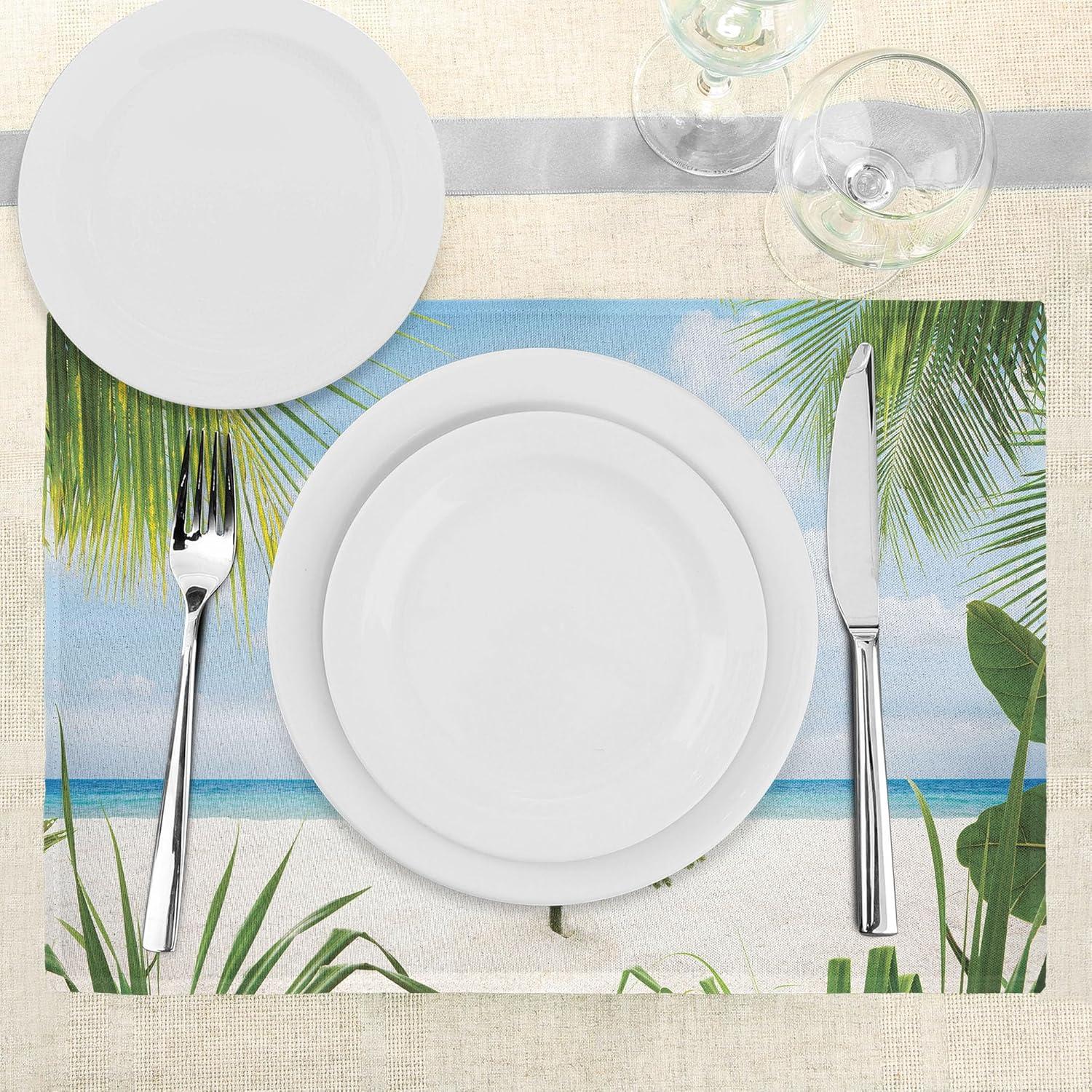 imageAmbesonne Christmas Place Mats Set of 8 Christmas at Countryside Theme Rustic Home Wooden Planks Borders Natural Design Washable Fabric Placemats for Dining Table Placemat 8 pcs Umber GreenGreen Cream