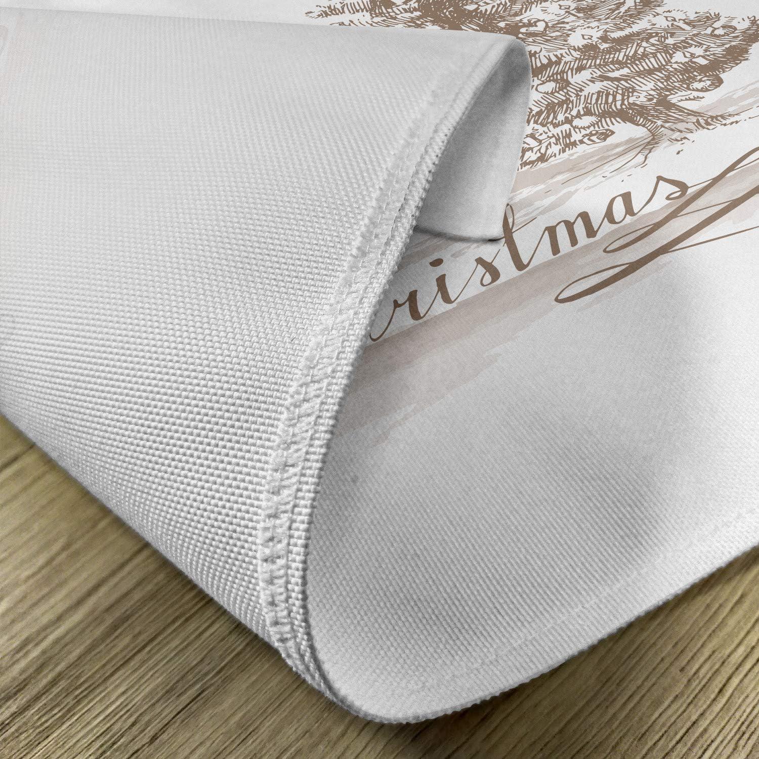 imageAmbesonne Christmas Place Mats Set of 8 Christmas at Countryside Theme Rustic Home Wooden Planks Borders Natural Design Washable Fabric Placemats for Dining Table Placemat 8 pcs Umber GreenWarm Taupe