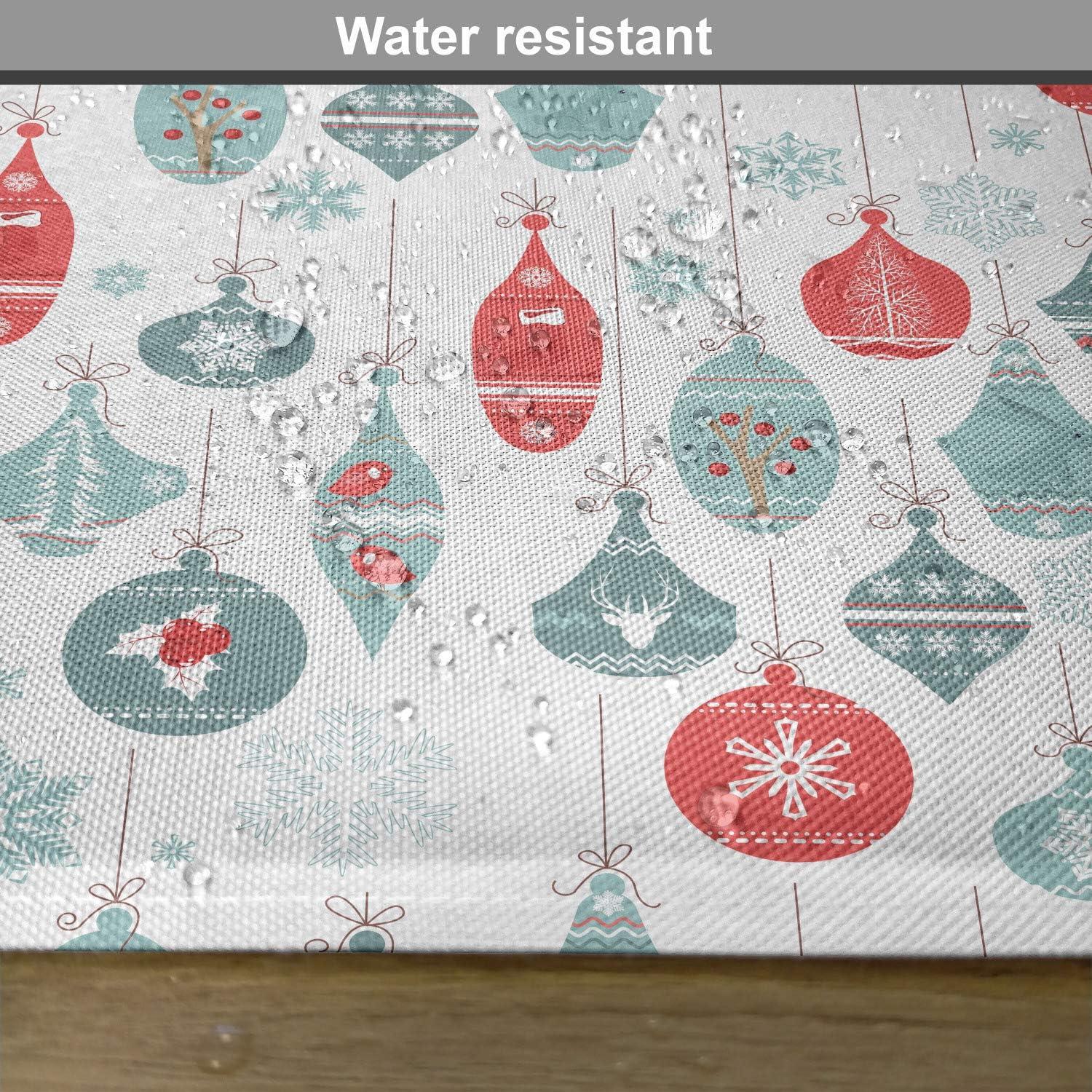 imageAmbesonne Christmas Place Mats Set of 8 Christmas at Countryside Theme Rustic Home Wooden Planks Borders Natural Design Washable Fabric Placemats for Dining Table Placemat 8 pcs Umber GreenBlue Red