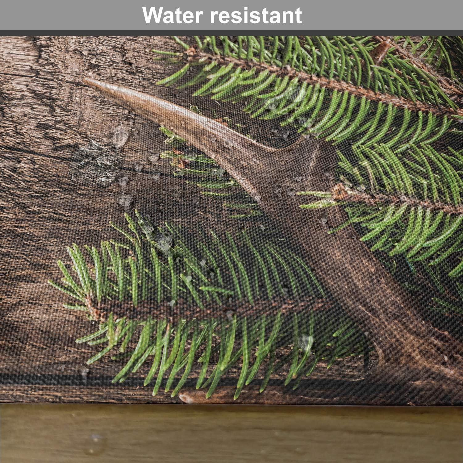 imageAmbesonne Christmas Place Mats Set of 8 Christmas at Countryside Theme Rustic Home Wooden Planks Borders Natural Design Washable Fabric Placemats for Dining Table Placemat 8 pcs Umber GreenUmber and Green