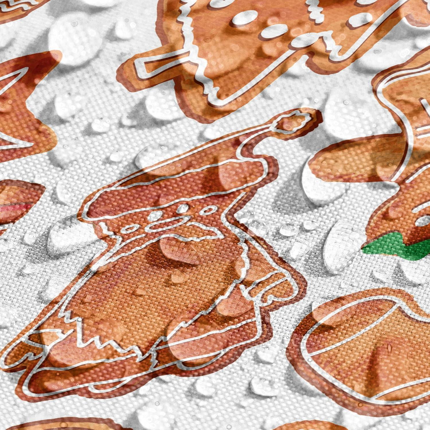 imageAmbesonne Christmas Table Runner Placemats Gingerbread Man House Cones Xmas Cookie Celebration Theme Set for Dining Table Decor Placemat 4 pcs Runner 16quotx72quot Brown White