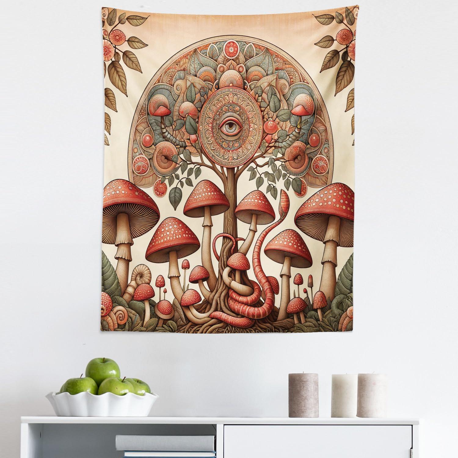 imageAmbesonne Christmas Tapestry Pine Tree with Present Boxes on Snowy Board Xmas at Countryside Theme Wall Hanging for Bedroom Living Room Dorm Decor 40quot X 60quot Green BrownDark Pink Reseda Green