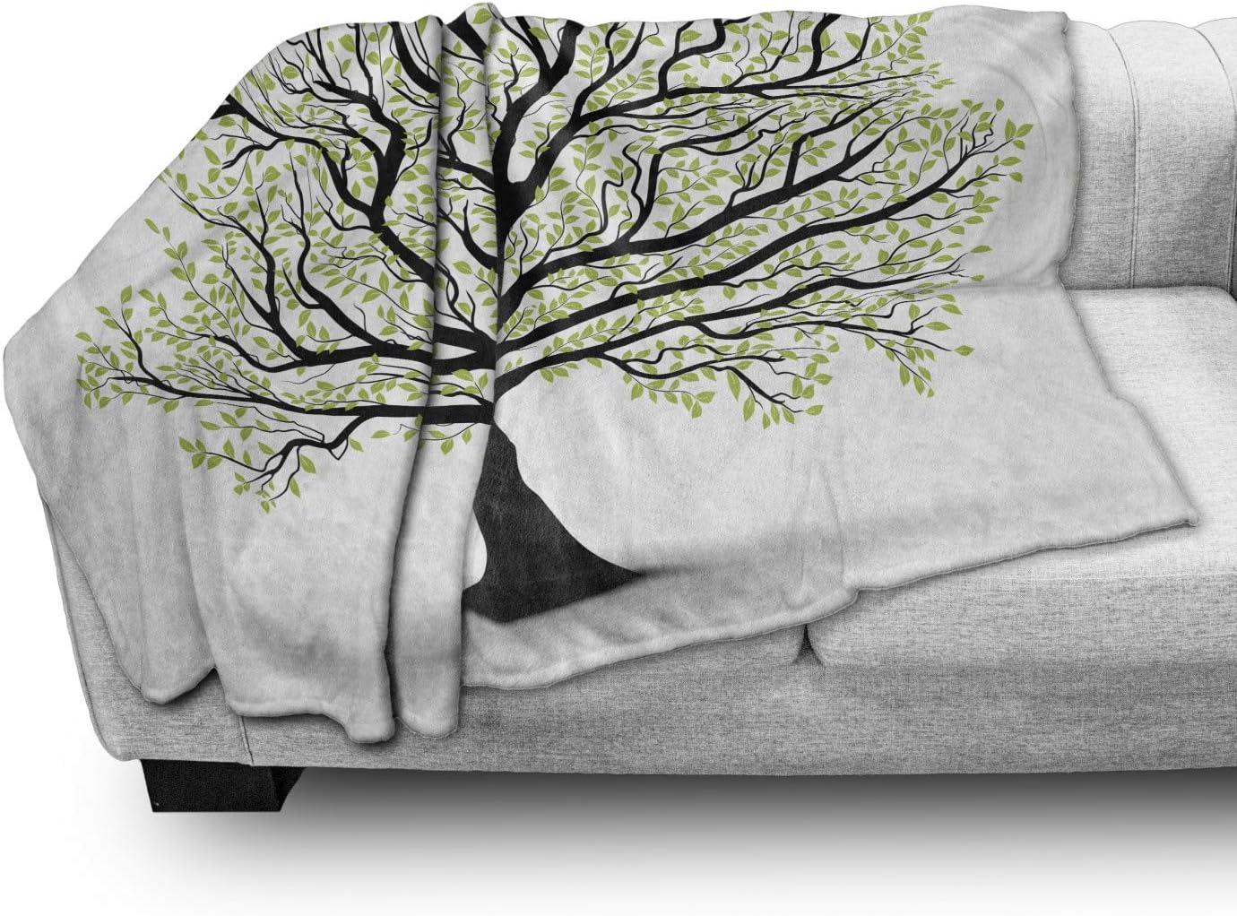 imageAmbesonne Christmas Throw Blanket Xmas Eve Starry Night in Snowy Town with Starry Sky Reindeer and Moon Flannel Fleece Accent Piece Soft Couch Cover for Adults 70quot x 90quot Cocoa Dark Slate BlueWhite and Black