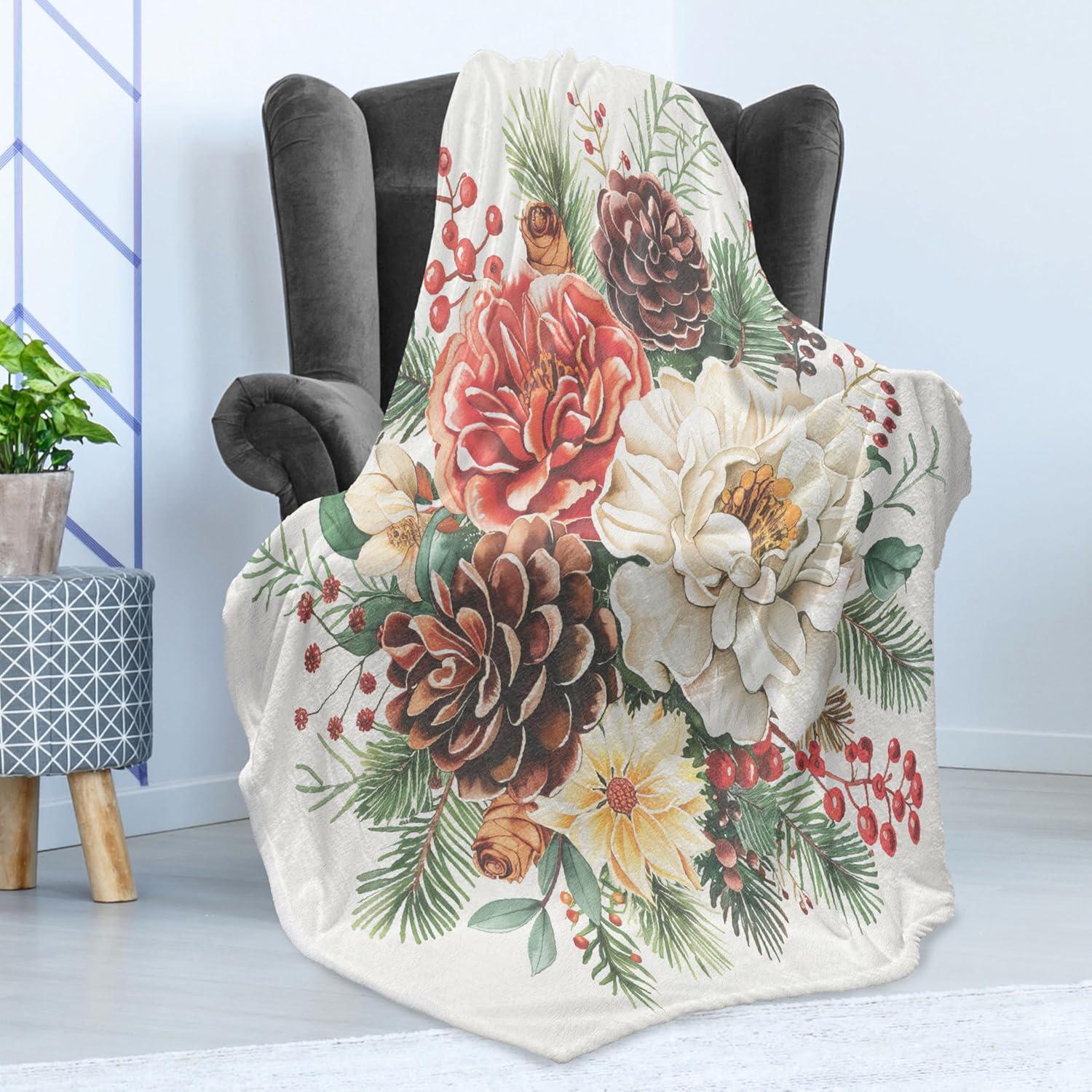 imageAmbesonne Christmas Throw Blanket Xmas Eve Starry Night in Snowy Town with Starry Sky Reindeer and Moon Flannel Fleece Accent Piece Soft Couch Cover for Adults 70quot x 90quot Cocoa Dark Slate BlueCoral Brown and Coconut