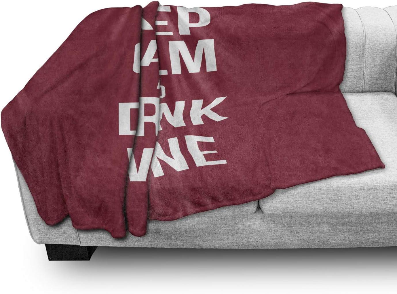 imageAmbesonne Christmas Throw Blanket Xmas Eve Starry Night in Snowy Town with Starry Sky Reindeer and Moon Flannel Fleece Accent Piece Soft Couch Cover for Adults 70quot x 90quot Cocoa Dark Slate BlueWhite Ruby