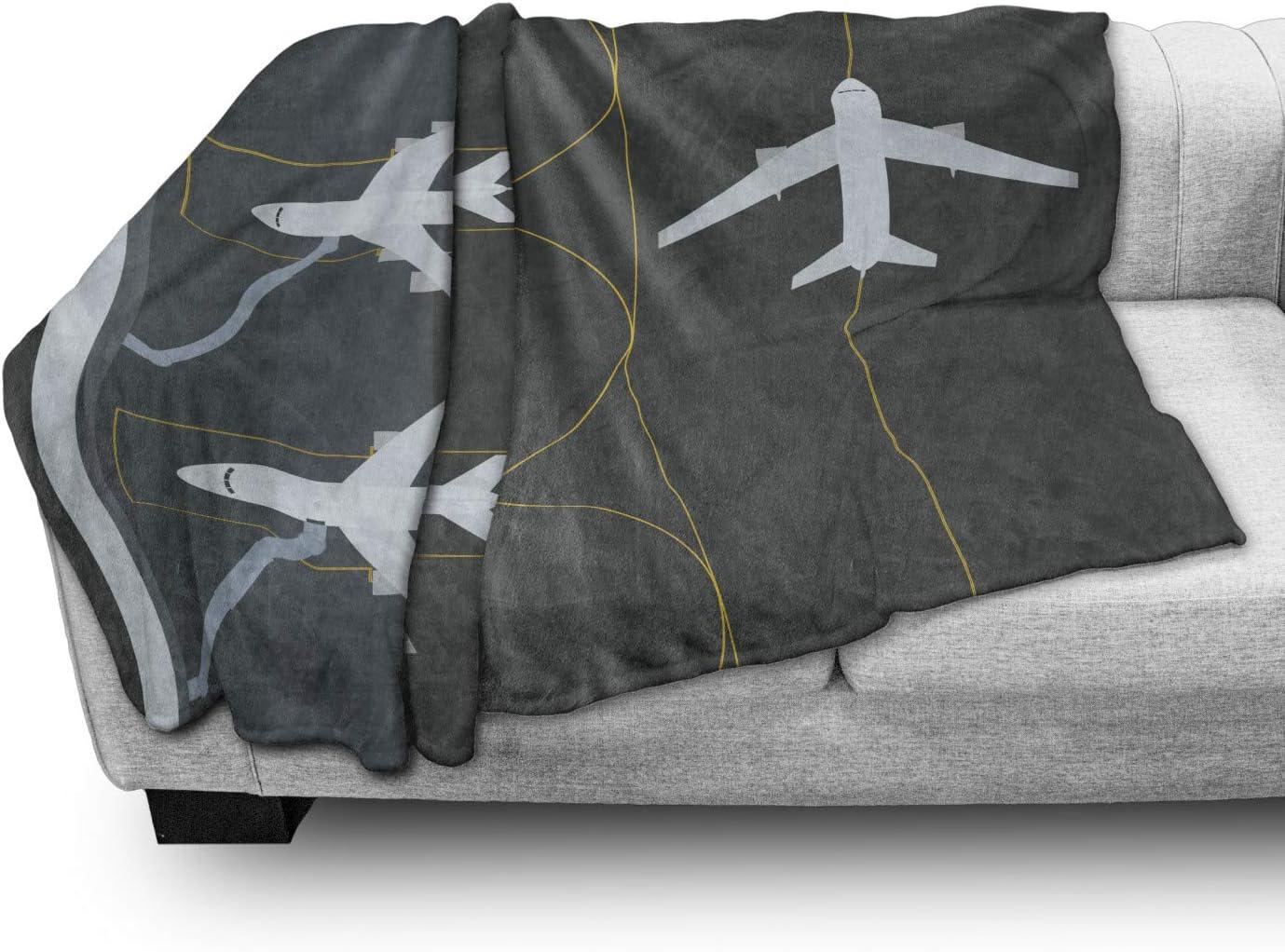 imageAmbesonne Christmas Throw Blanket Xmas Eve Starry Night in Snowy Town with Starry Sky Reindeer and Moon Flannel Fleece Accent Piece Soft Couch Cover for Adults 70quot x 90quot Cocoa Dark Slate BlueWhite Dimgray