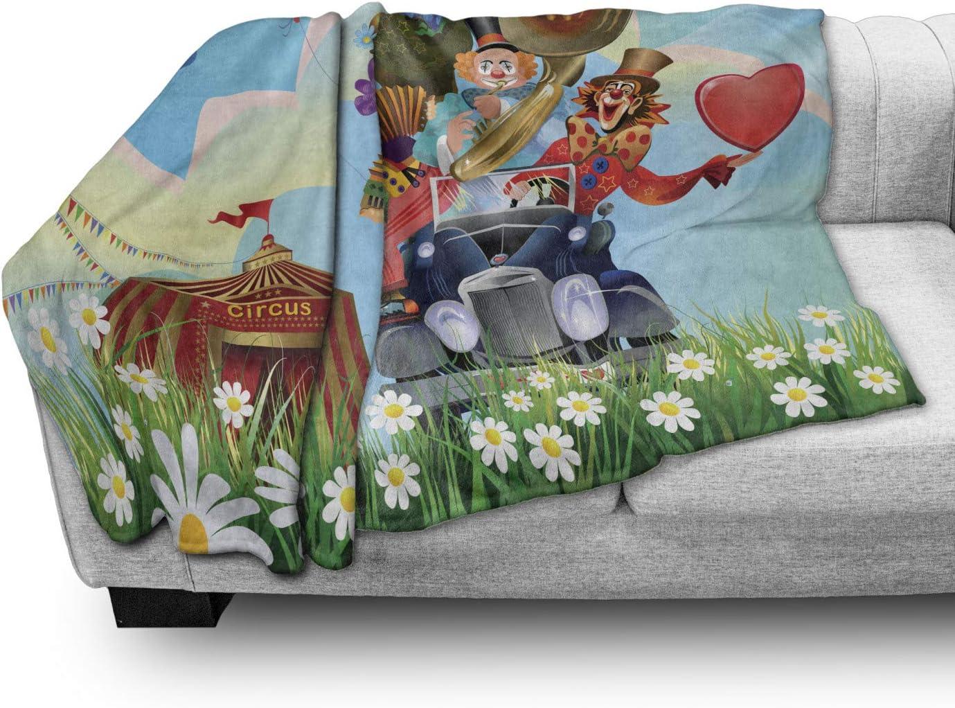 imageAmbesonne Christmas Throw Blanket Xmas Eve Starry Night in Snowy Town with Starry Sky Reindeer and Moon Flannel Fleece Accent Piece Soft Couch Cover for Adults 70quot x 90quot Cocoa Dark Slate BlueBlue Ruby