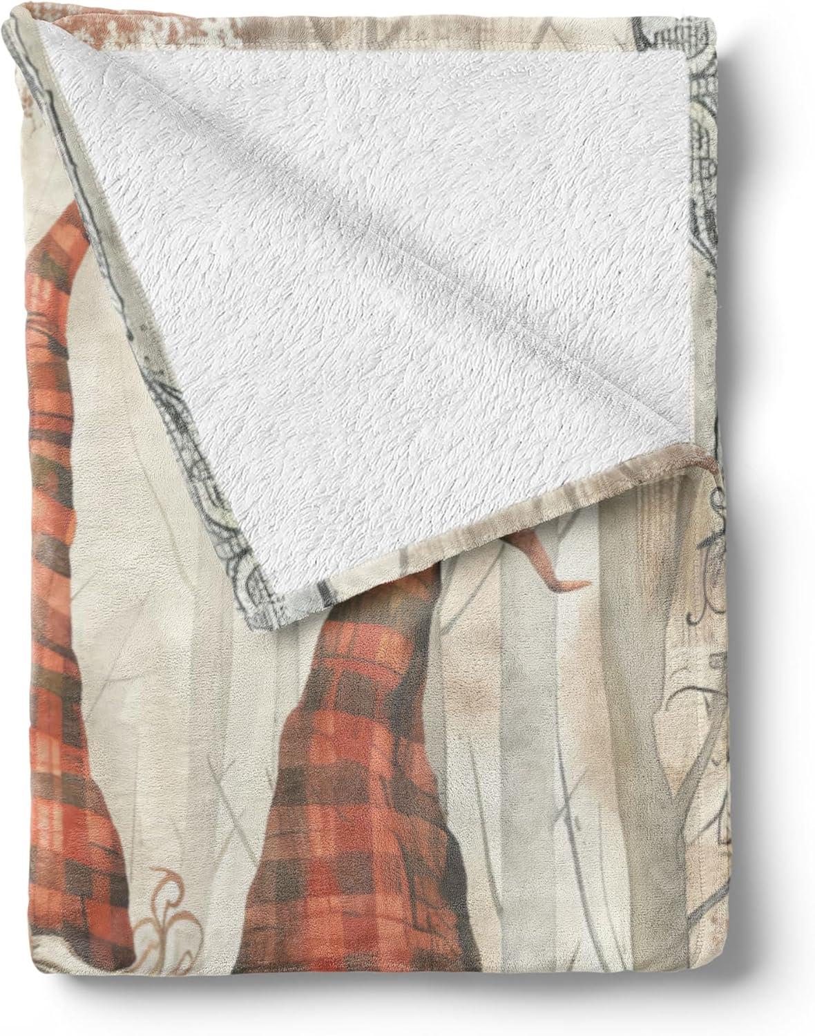 imageAmbesonne Christmas Throw Blanket Xmas Eve Starry Night in Snowy Town with Starry Sky Reindeer and Moon Flannel Fleece Accent Piece Soft Couch Cover for Adults 70quot x 90quot Cocoa Dark Slate BlueBlue Brown Burnt Sienna