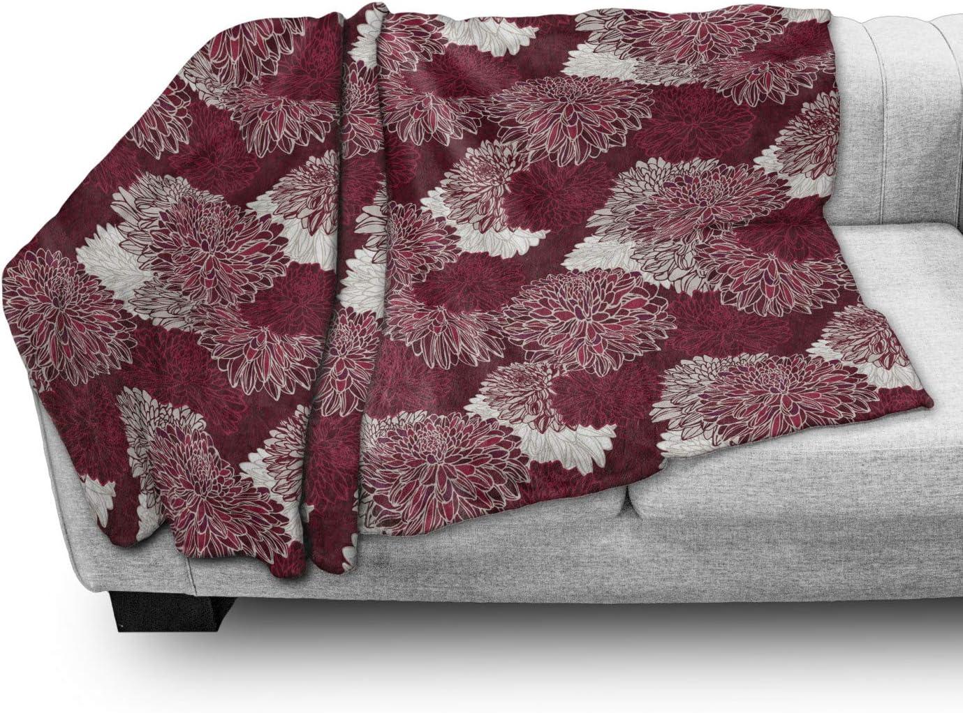 imageAmbesonne Christmas Throw Blanket Xmas Eve Starry Night in Snowy Town with Starry Sky Reindeer and Moon Flannel Fleece Accent Piece Soft Couch Cover for Adults 70quot x 90quot Cocoa Dark Slate BlueMaroon White