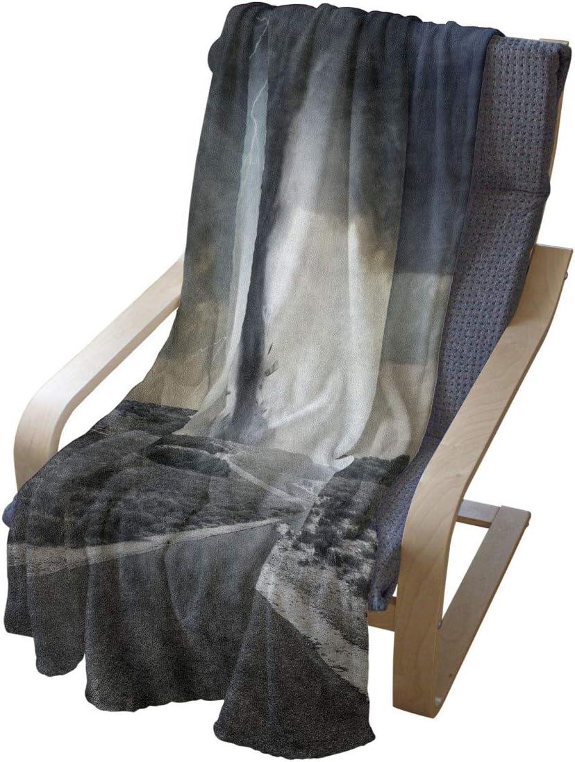imageAmbesonne Christmas Throw Blanket Xmas Eve Starry Night in Snowy Town with Starry Sky Reindeer and Moon Flannel Fleece Accent Piece Soft Couch Cover for Adults 70quot x 90quot Cocoa Dark Slate BlueGrey Grey