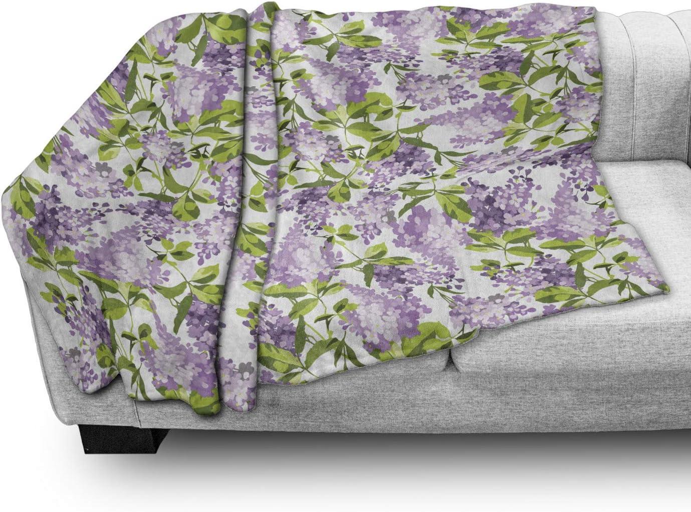 imageAmbesonne Christmas Throw Blanket Xmas Eve Starry Night in Snowy Town with Starry Sky Reindeer and Moon Flannel Fleece Accent Piece Soft Couch Cover for Adults 70quot x 90quot Cocoa Dark Slate BlueLime Green