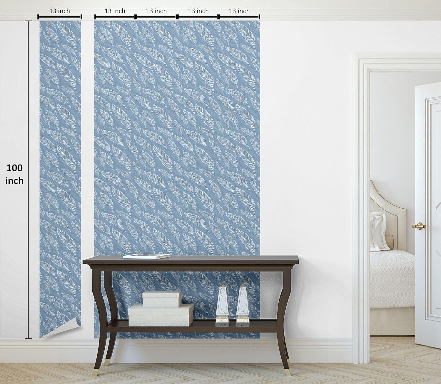 imageAmbesonne Coffee Peel ampamp Stick Wallpaper for Home Sepia Tones Old Newspaper Print with Lettering on it Beverage Love SelfAdhesive Living Room Kitchen Accent 13quot x 36quot Tan Umber and Dark BrownBlue Grey Soft Blue White