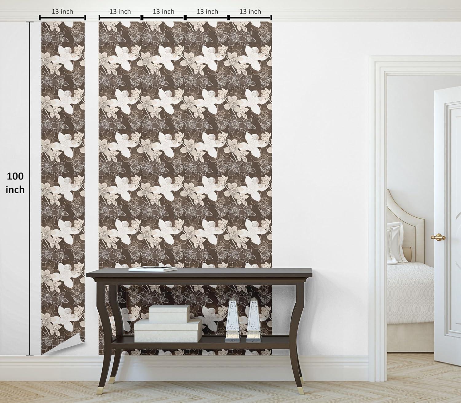 imageAmbesonne Coffee Peel ampamp Stick Wallpaper for Home Sepia Tones Old Newspaper Print with Lettering on it Beverage Love SelfAdhesive Living Room Kitchen Accent 13quot x 36quot Tan Umber and Dark BrownDark Cocoa Beige and White