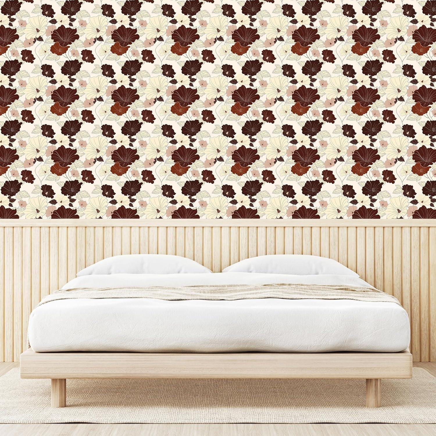 imageAmbesonne Coffee Peel ampamp Stick Wallpaper for Home Sepia Tones Old Newspaper Print with Lettering on it Beverage Love SelfAdhesive Living Room Kitchen Accent 13quot x 36quot Tan Umber and Dark BrownBeige and Chestnut Brown