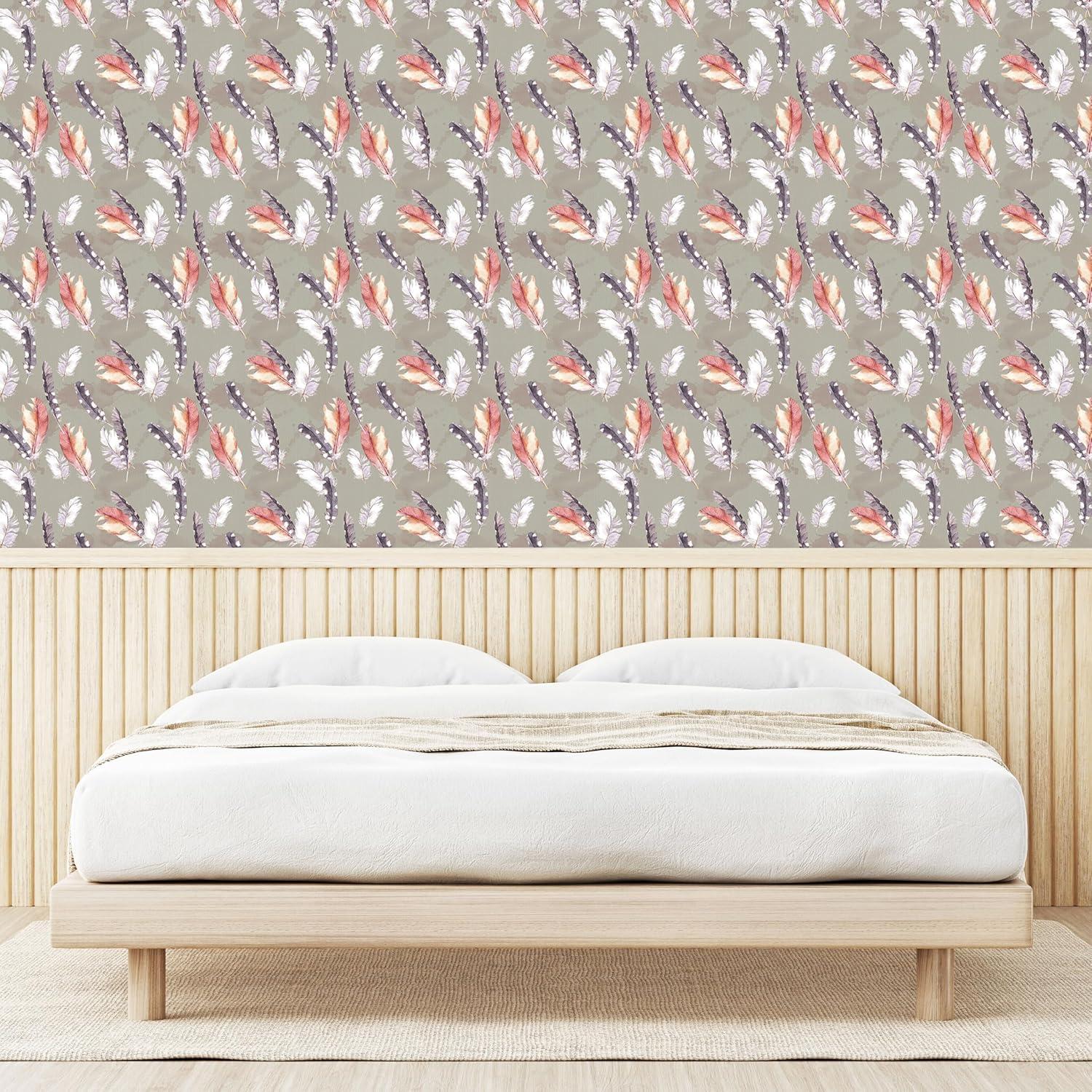 imageAmbesonne Coffee Peel ampamp Stick Wallpaper for Home Sepia Tones Old Newspaper Print with Lettering on it Beverage Love SelfAdhesive Living Room Kitchen Accent 13quot x 36quot Tan Umber and Dark BrownSalmon Grey Pink and Dusk