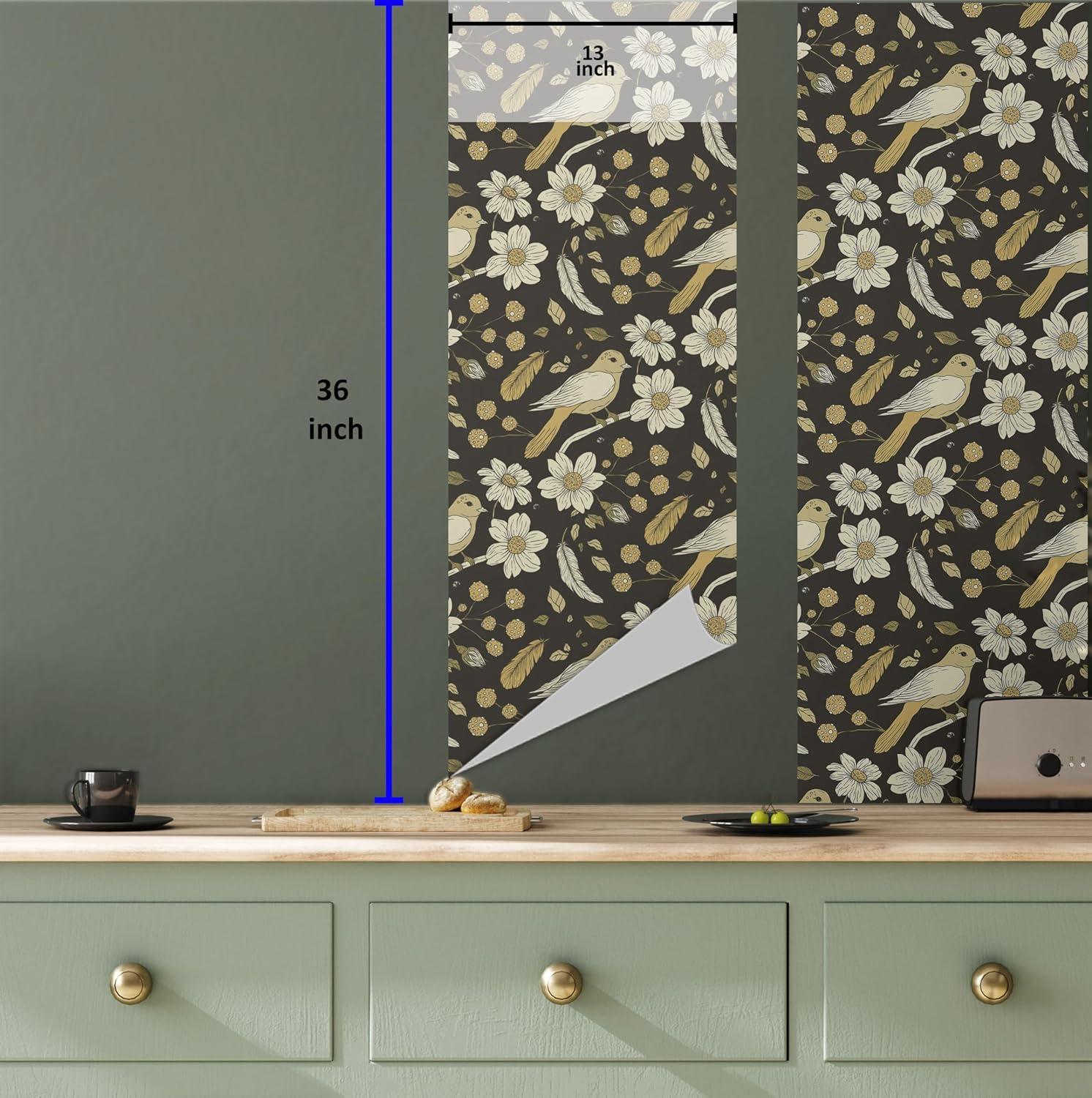 imageAmbesonne Floral Peel ampamp Stick Wallpaper for Home Christmas Traditional Flower Poinsettia Arrangement with Pinecones Print SelfAdhesive Living Room Kitchen Accent 13quot x 36quot Dark Coral Green CocoaDark Mustard Dark Brown