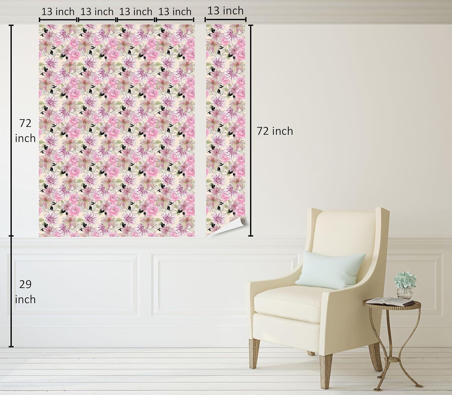 imageAmbesonne Floral Peel ampamp Stick Wallpaper for Home Christmas Traditional Flower Poinsettia Arrangement with Pinecones Print SelfAdhesive Living Room Kitchen Accent 13quot x 36quot Dark Coral Green CocoaPale Pink and Pale Green
