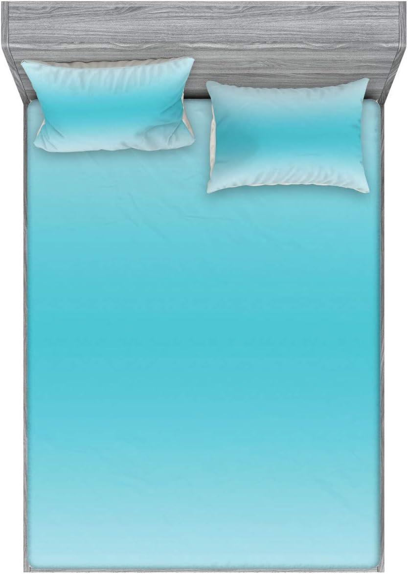 imageAmbesonne Gnome Fitted Sheet ampamp Pillow Sham Set Elf Tomte Standing on Snow on The Winter Finnish Christmas Theme Decorative Printed 3 Piece Bedding Decor Set Queen Mint Green Pale BlueTurquoise
