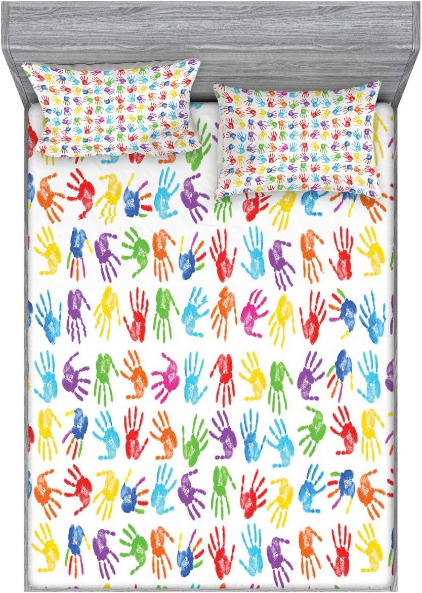 imageAmbesonne Gnome Fitted Sheet ampamp Pillow Sham Set Elf Tomte Standing on Snow on The Winter Finnish Christmas Theme Decorative Printed 3 Piece Bedding Decor Set Queen Mint Green Pale BlueAqua Purple