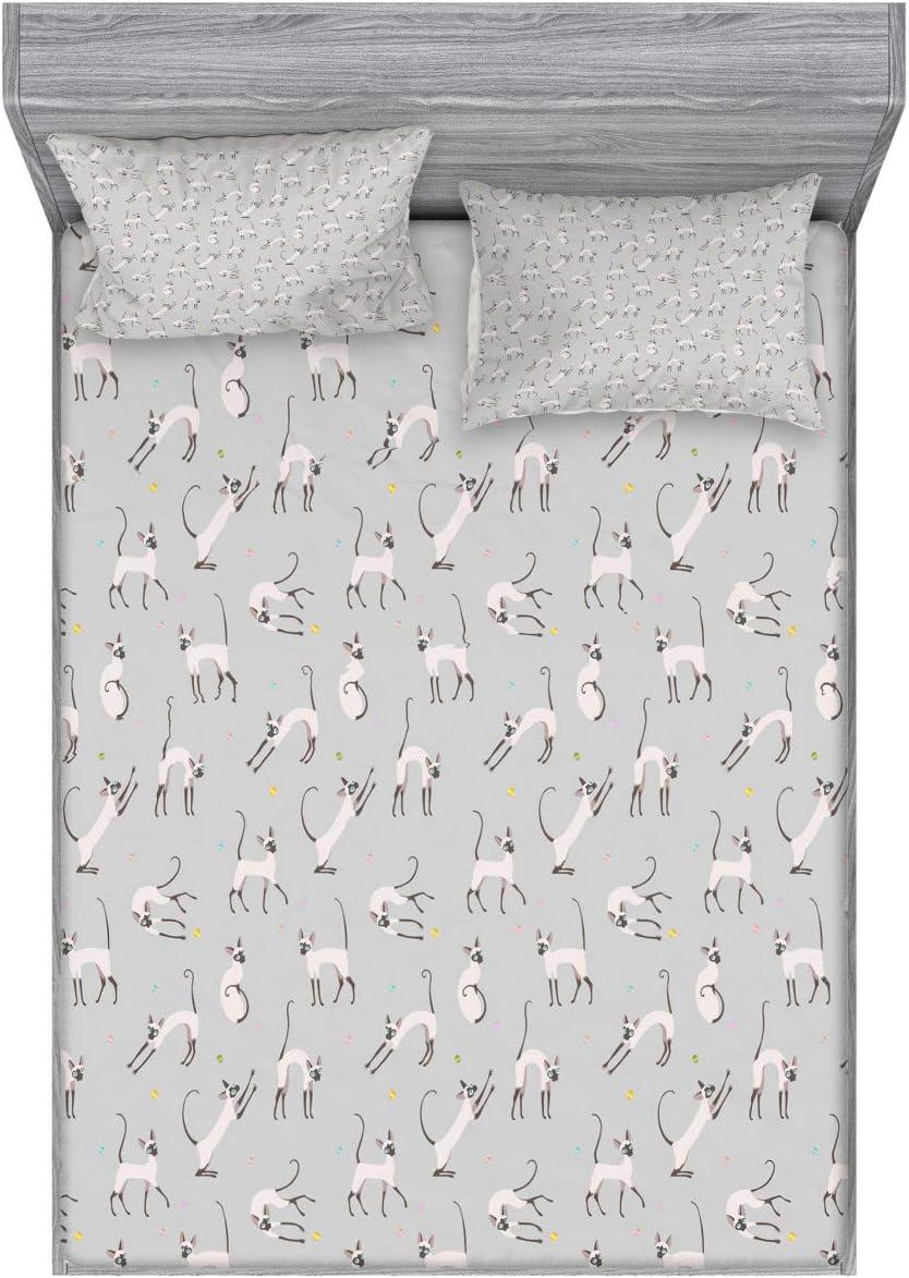 imageAmbesonne Gnome Fitted Sheet ampamp Pillow Sham Set Elf Tomte Standing on Snow on The Winter Finnish Christmas Theme Decorative Printed 3 Piece Bedding Decor Set Queen Mint Green Pale BluePale Grey