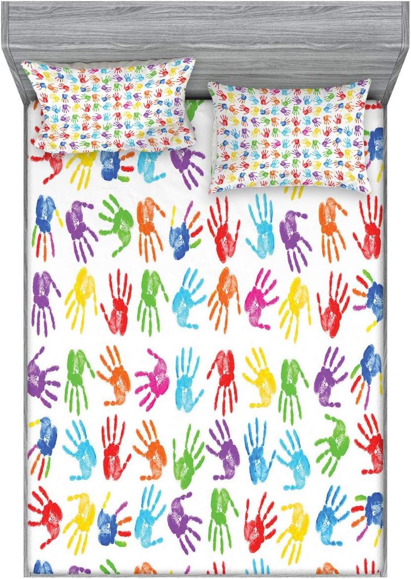 imageAmbesonne Gnome Fitted Sheet ampamp Pillow Sham Set Elf Tomte Standing on Snow on The Winter Finnish Christmas Theme Decorative Printed 3 Piece Bedding Decor Set Queen Mint Green Pale BlueAqua Purple