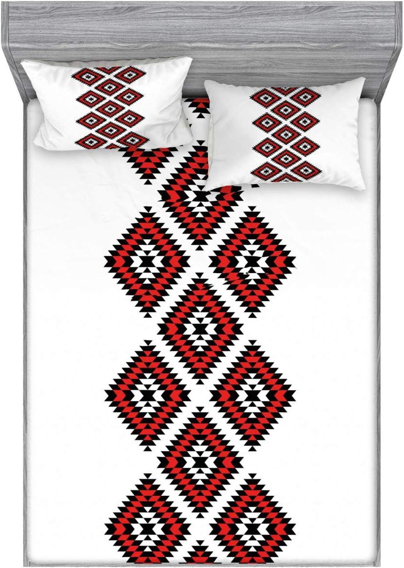 imageAmbesonne Gnome Fitted Sheet ampamp Pillow Sham Set Elf Tomte Standing on Snow on The Winter Finnish Christmas Theme Decorative Printed 3 Piece Bedding Decor Set Queen Mint Green Pale BlueVermilion and White