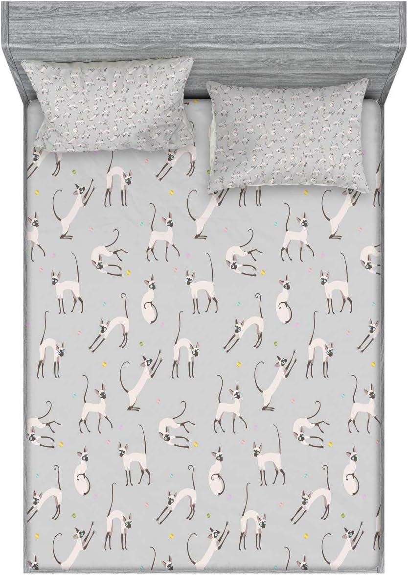 imageAmbesonne Gnome Fitted Sheet ampamp Pillow Sham Set Elf Tomte Standing on Snow on The Winter Finnish Christmas Theme Decorative Printed 3 Piece Bedding Decor Set Queen Mint Green Pale BluePale Grey