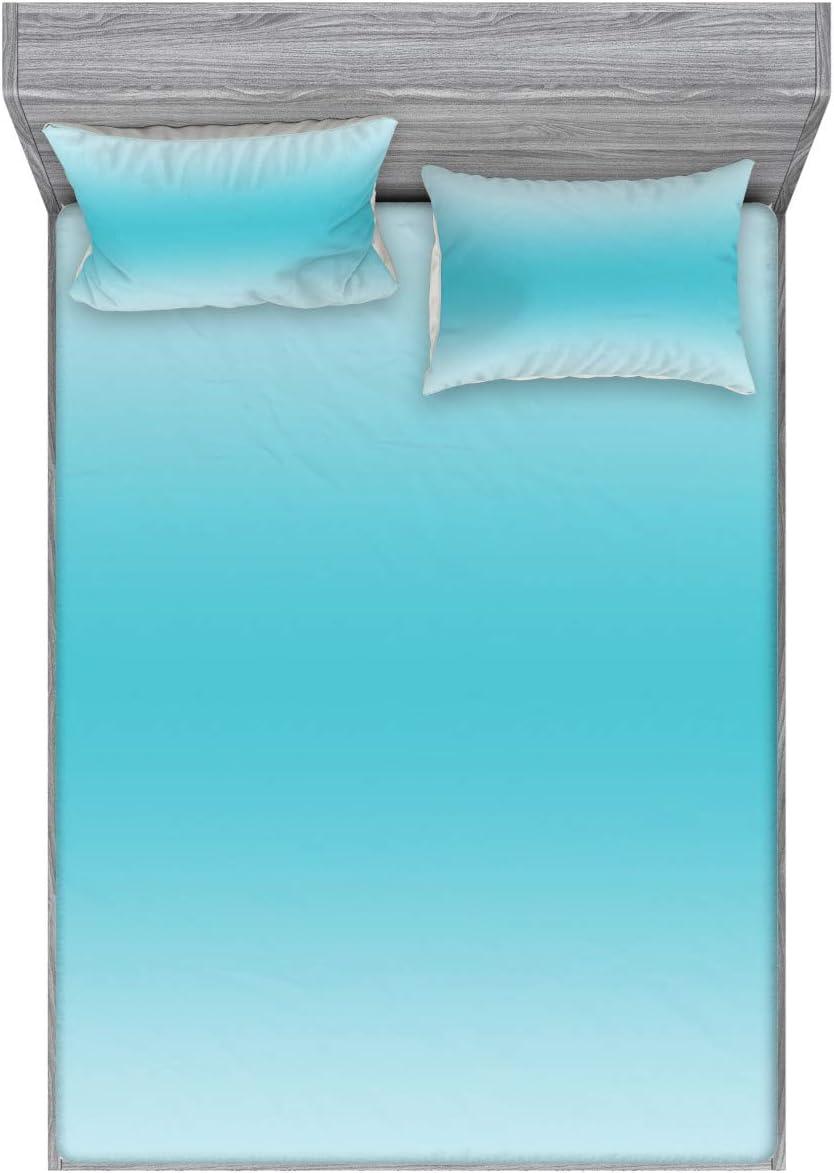 imageAmbesonne Gnome Fitted Sheet ampamp Pillow Sham Set Elf Tomte Standing on Snow on The Winter Finnish Christmas Theme Decorative Printed 3 Piece Bedding Decor Set Queen Mint Green Pale BlueTurquoise