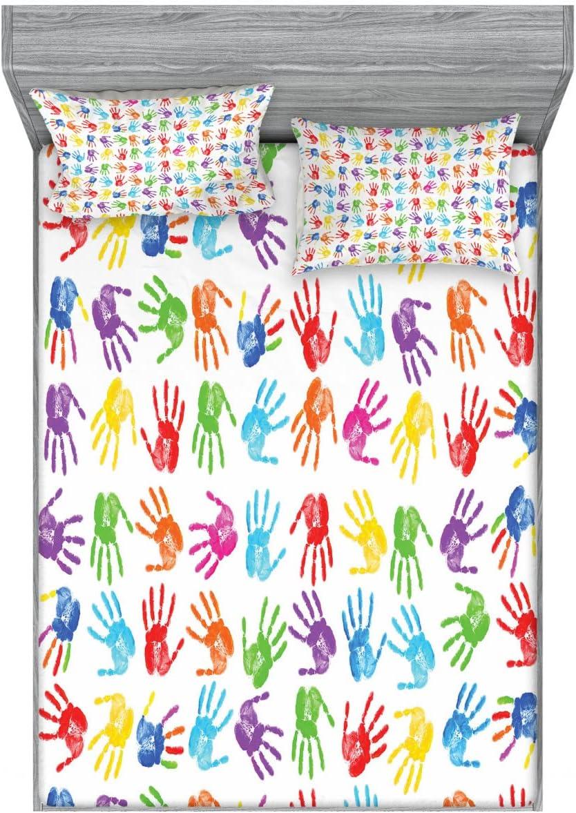 imageAmbesonne Gnome Fitted Sheet ampamp Pillow Sham Set Elf Tomte Standing on Snow on The Winter Finnish Christmas Theme Decorative Printed 3 Piece Bedding Decor Set Queen Mint Green Pale BlueAqua Purple