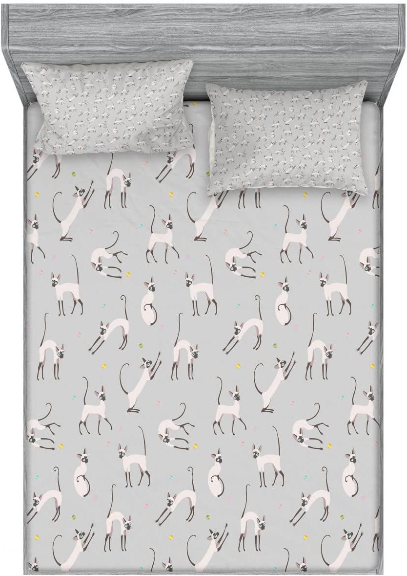 imageAmbesonne Gnome Fitted Sheet ampamp Pillow Sham Set Elf Tomte Standing on Snow on The Winter Finnish Christmas Theme Decorative Printed 3 Piece Bedding Decor Set Queen Mint Green Pale BluePale Grey