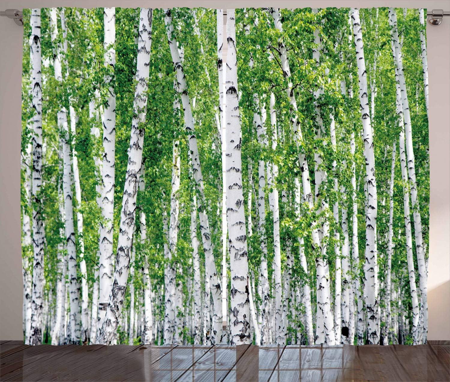 imageAmbesonne Grey and White Curtains Grunge Brick Wall Background Urban Architecture Building Modern City Life Graphic Living Room Bedroom Window Drapes 2 Panel Set 108quot X 108quot Shades of GreyWhite and Green