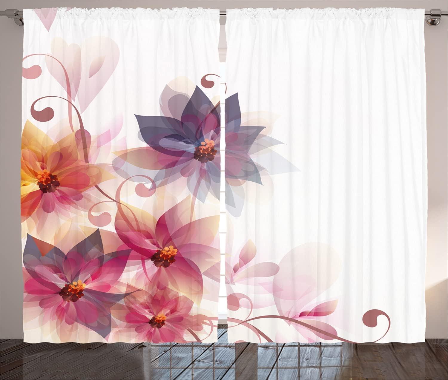 imageAmbesonne Grey and White Curtains Grunge Brick Wall Background Urban Architecture Building Modern City Life Graphic Living Room Bedroom Window Drapes 2 Panel Set 108quot X 108quot Shades of GreyPurple Orange