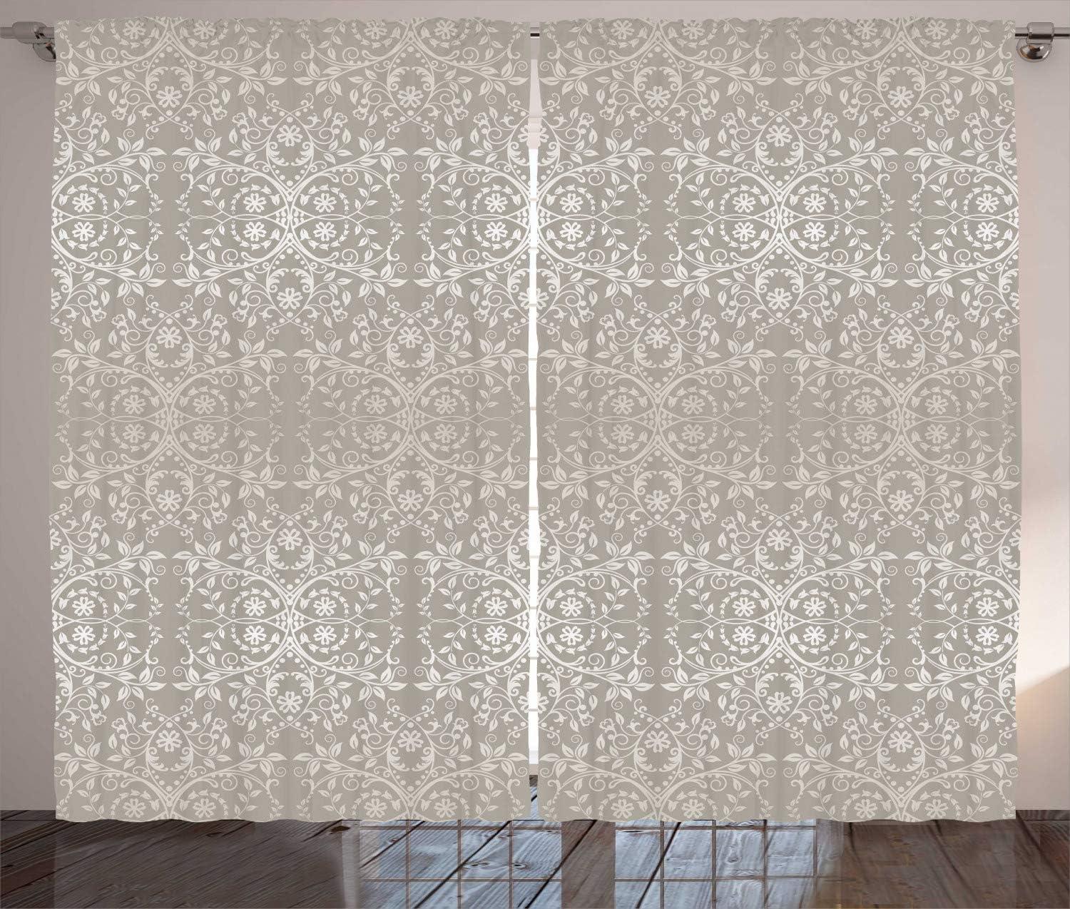 imageAmbesonne Grey and White Curtains Grunge Brick Wall Background Urban Architecture Building Modern City Life Graphic Living Room Bedroom Window Drapes 2 Panel Set 108quot X 108quot Shades of GreyWarm Taupe