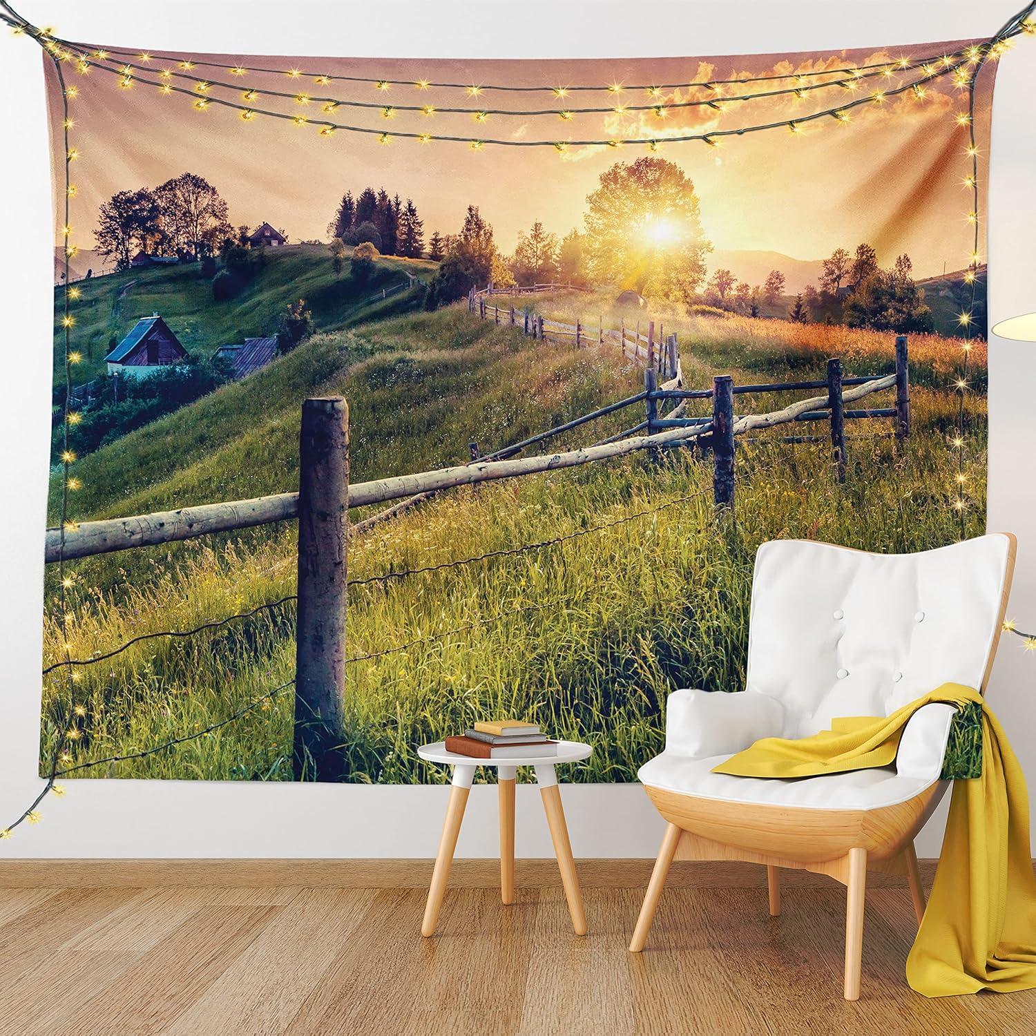 imageAmbesonne Hippie Tapestry Modern Scandi Crescent with Boho Floral and Leaves Greenery Black Cat Fabric Wall Hanging Decor for Bedroom Living Room Dorm 30quot X 45quot Grey Yellow Charcoal GreyGreen Salmon