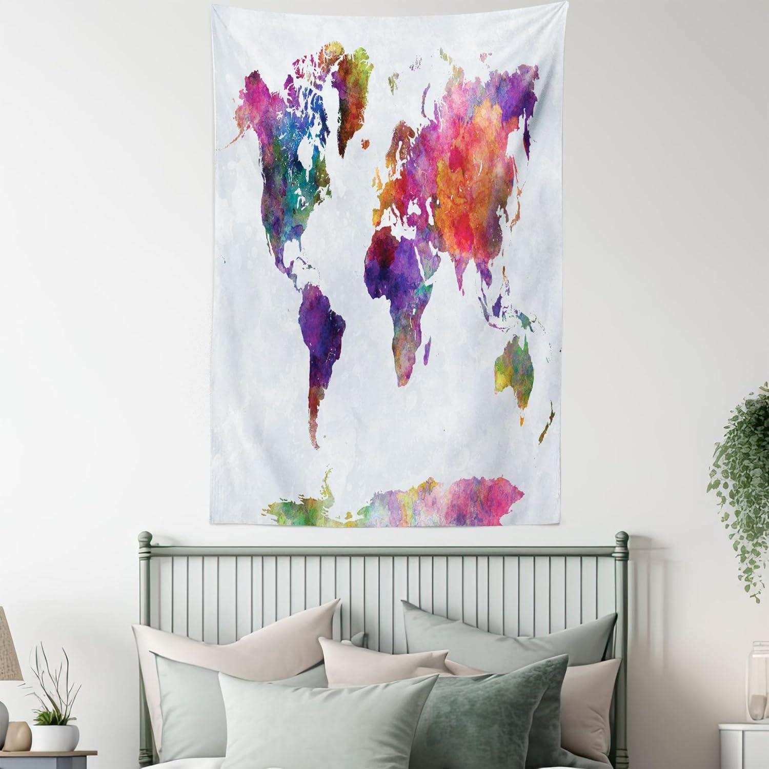 imageAmbesonne Hippie Tapestry Modern Scandi Crescent with Boho Floral and Leaves Greenery Black Cat Fabric Wall Hanging Decor for Bedroom Living Room Dorm 30quot X 45quot Grey Yellow Charcoal GreyPurple Grey