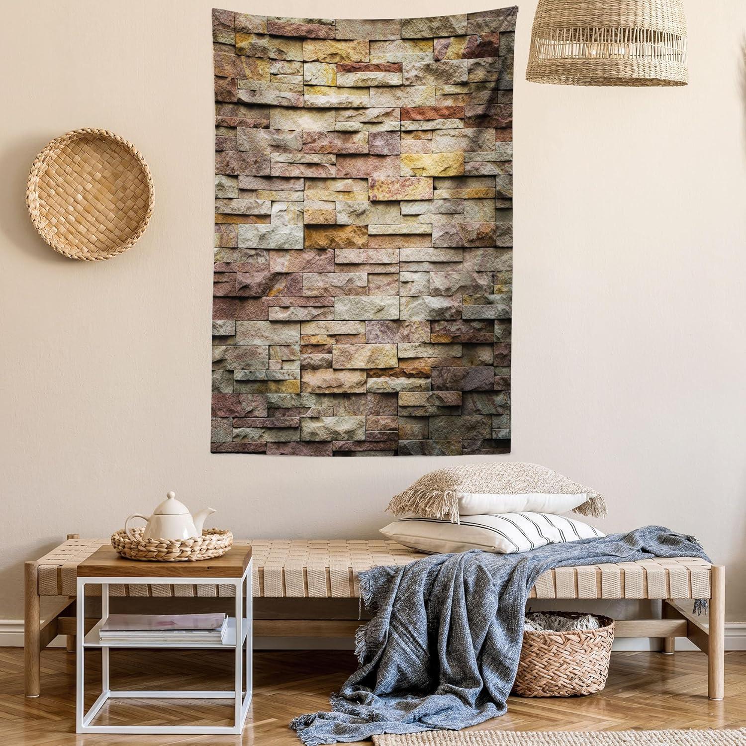 imageAmbesonne Hippie Tapestry Modern Scandi Crescent with Boho Floral and Leaves Greenery Black Cat Fabric Wall Hanging Decor for Bedroom Living Room Dorm 30quot X 45quot Grey Yellow Charcoal GreyLight Brown